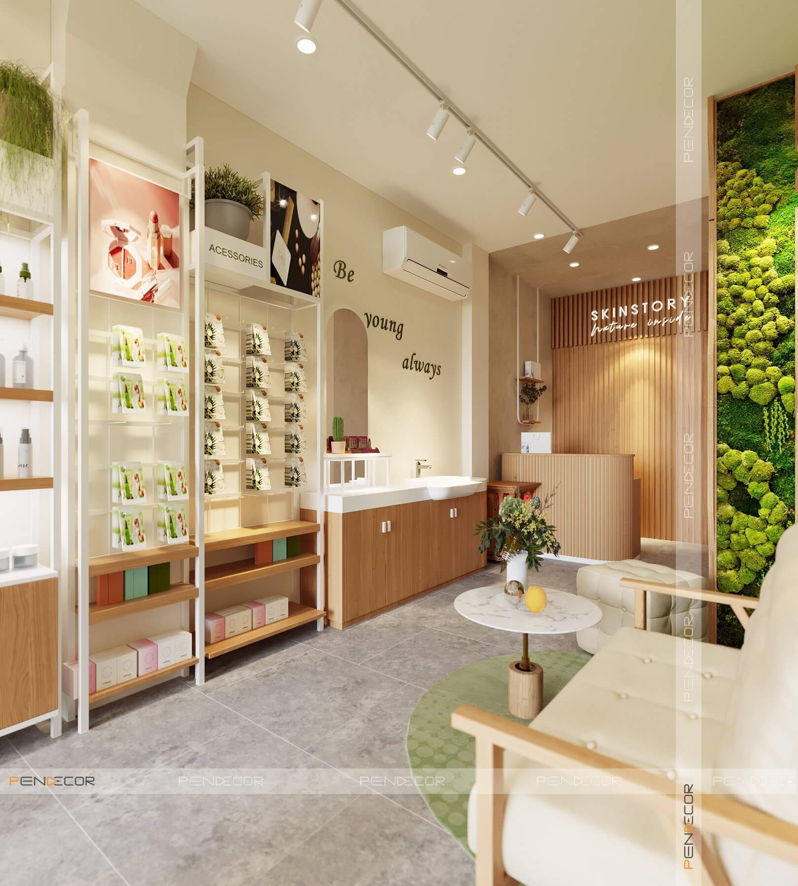 Thiết Kế Shop Mỹ Phẩm Skin Story