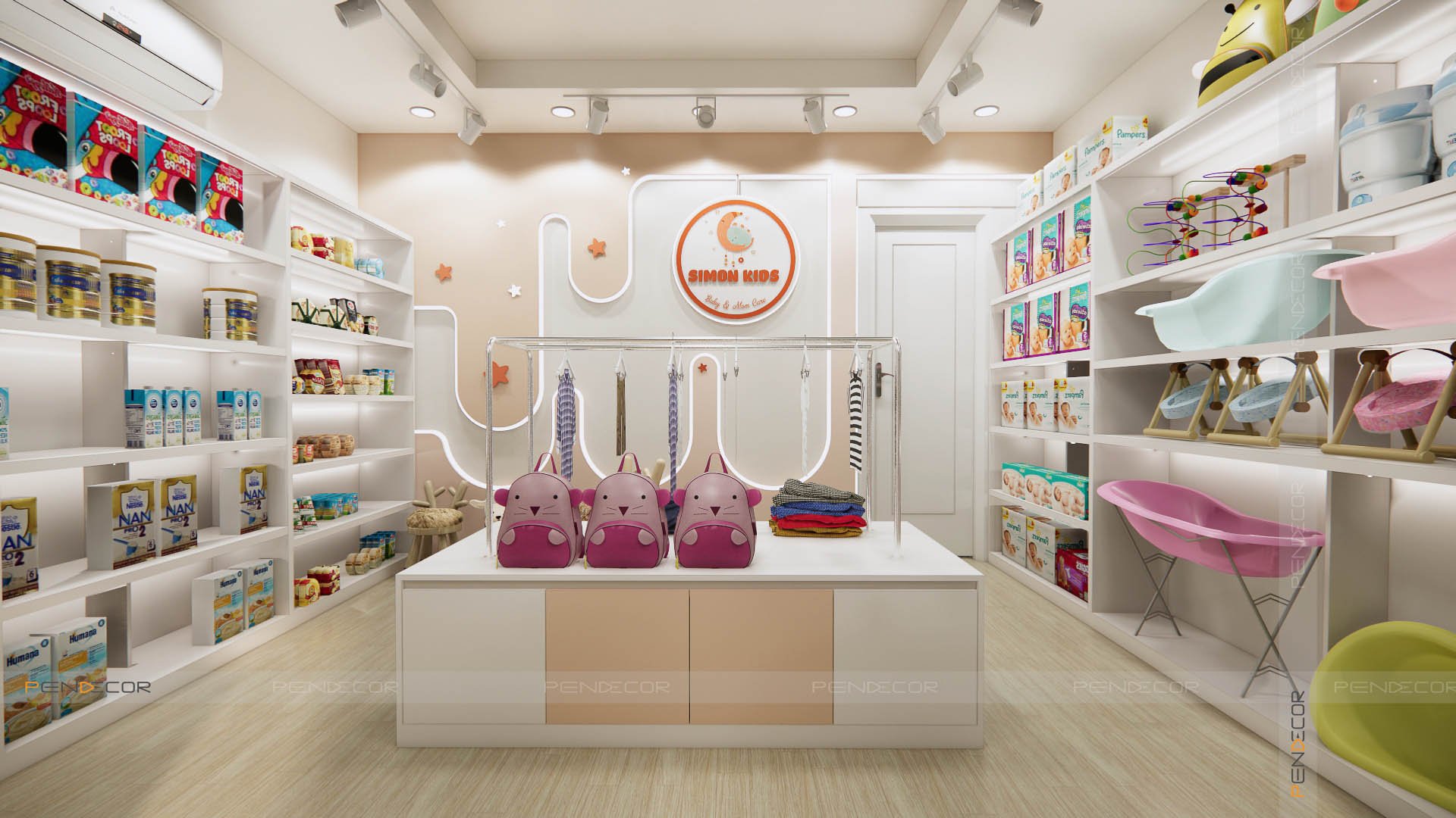 Thiết Kế Shop Mẹ và Bé Simon Kids