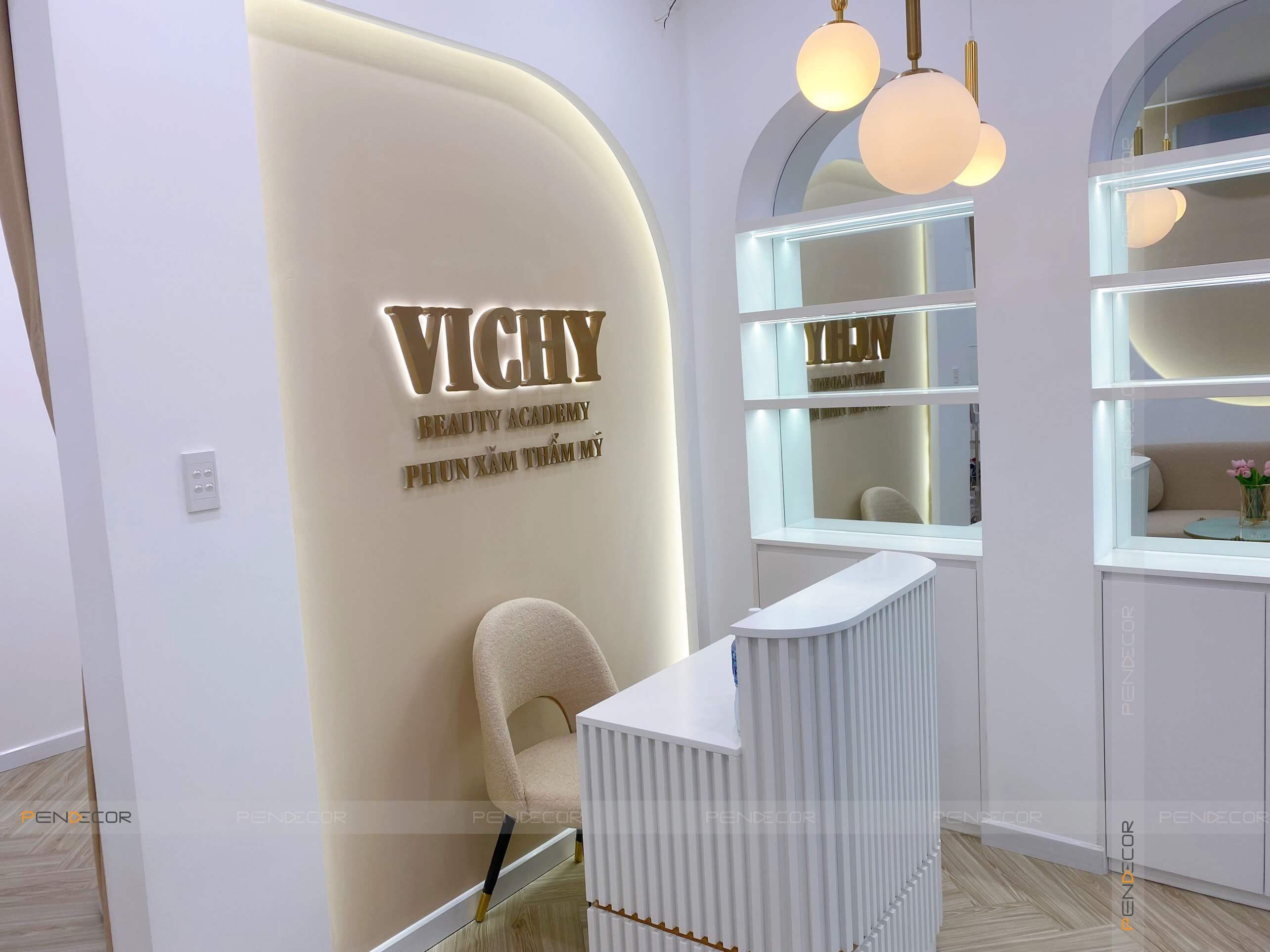 Thi Công Tiệm Phun Xăm Thẩm Mỹ Vichy