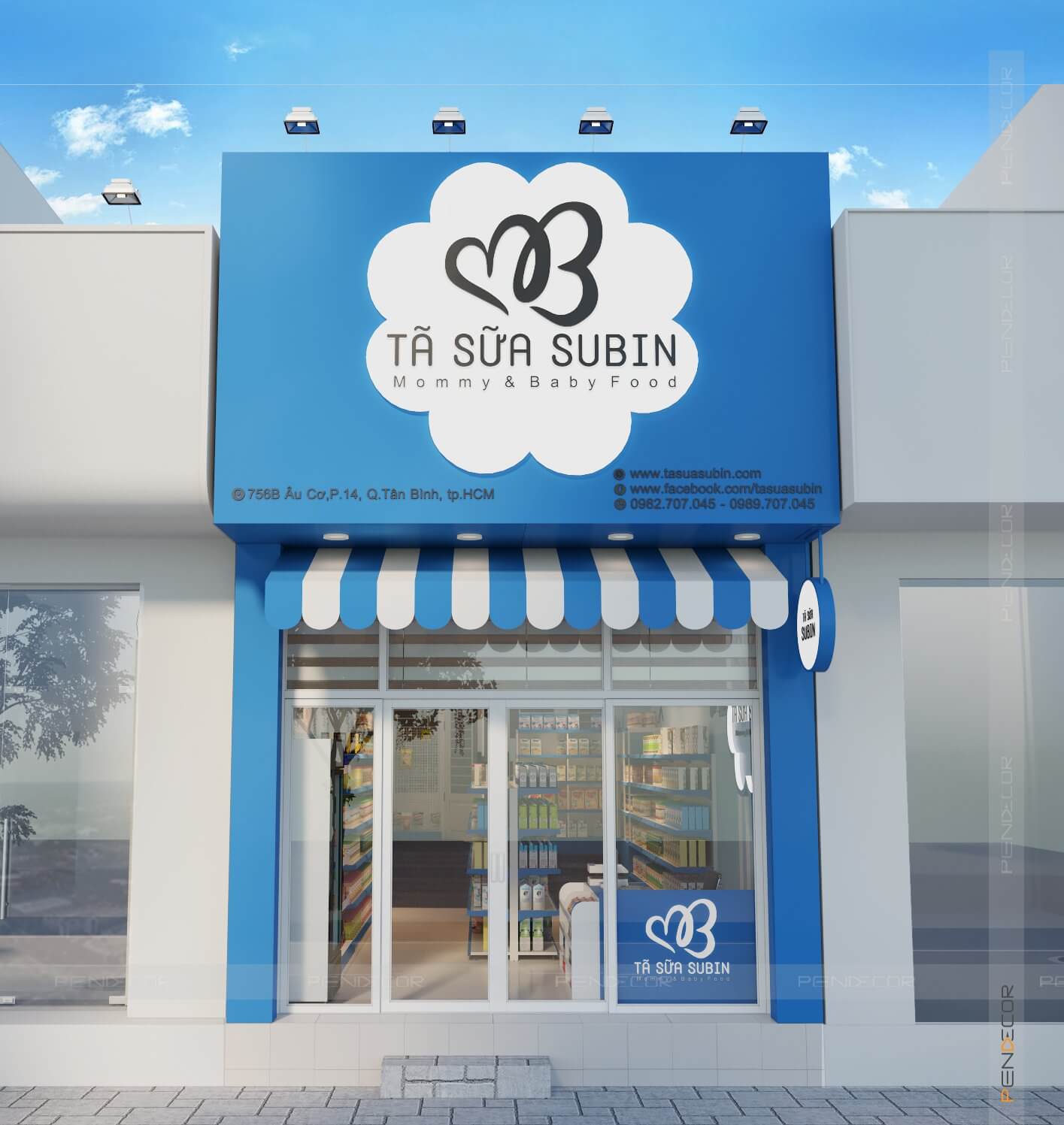 Thiết Kế Shop Tã Sữa Trẻ Em Subin