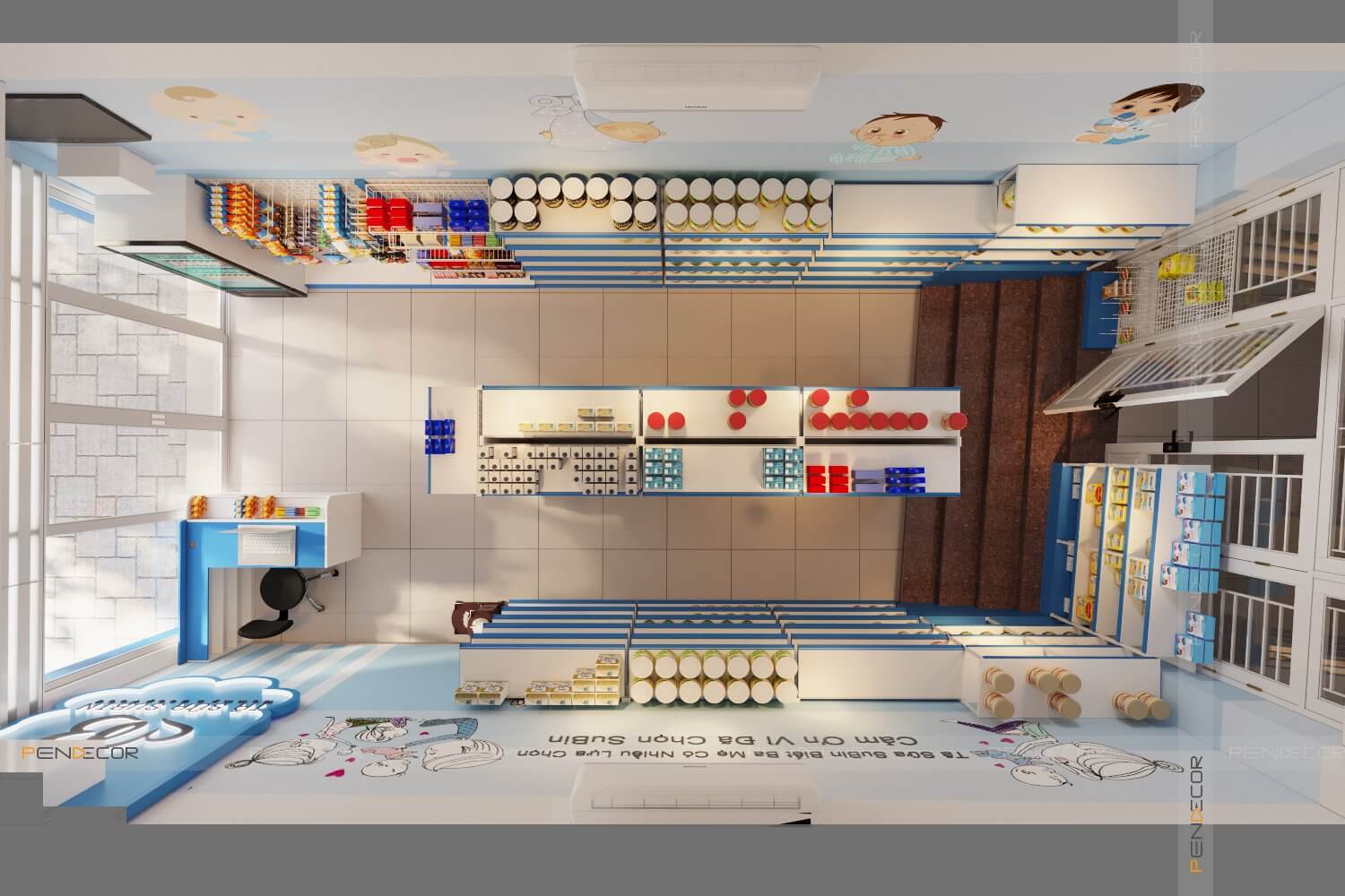 Thiết Kế Shop Tã Sữa Trẻ Em Subin