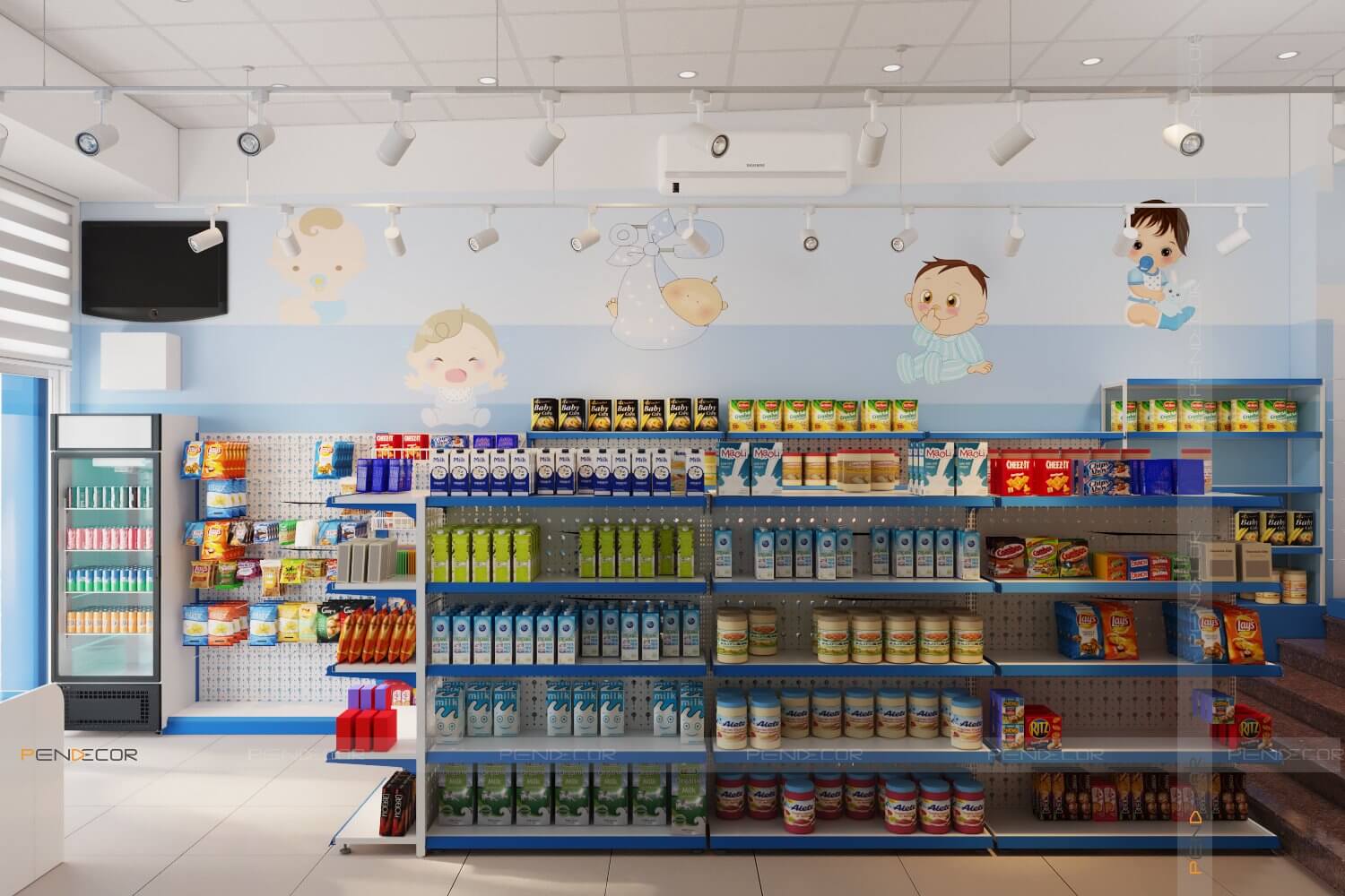 Thiết Kế Shop Tã Sữa Trẻ Em Subin