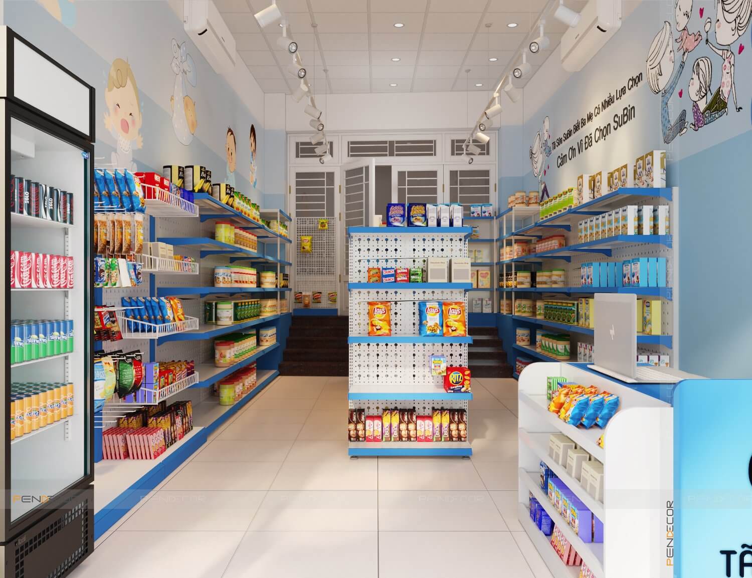 Thiết Kế Shop Tã Sữa Trẻ Em Subin