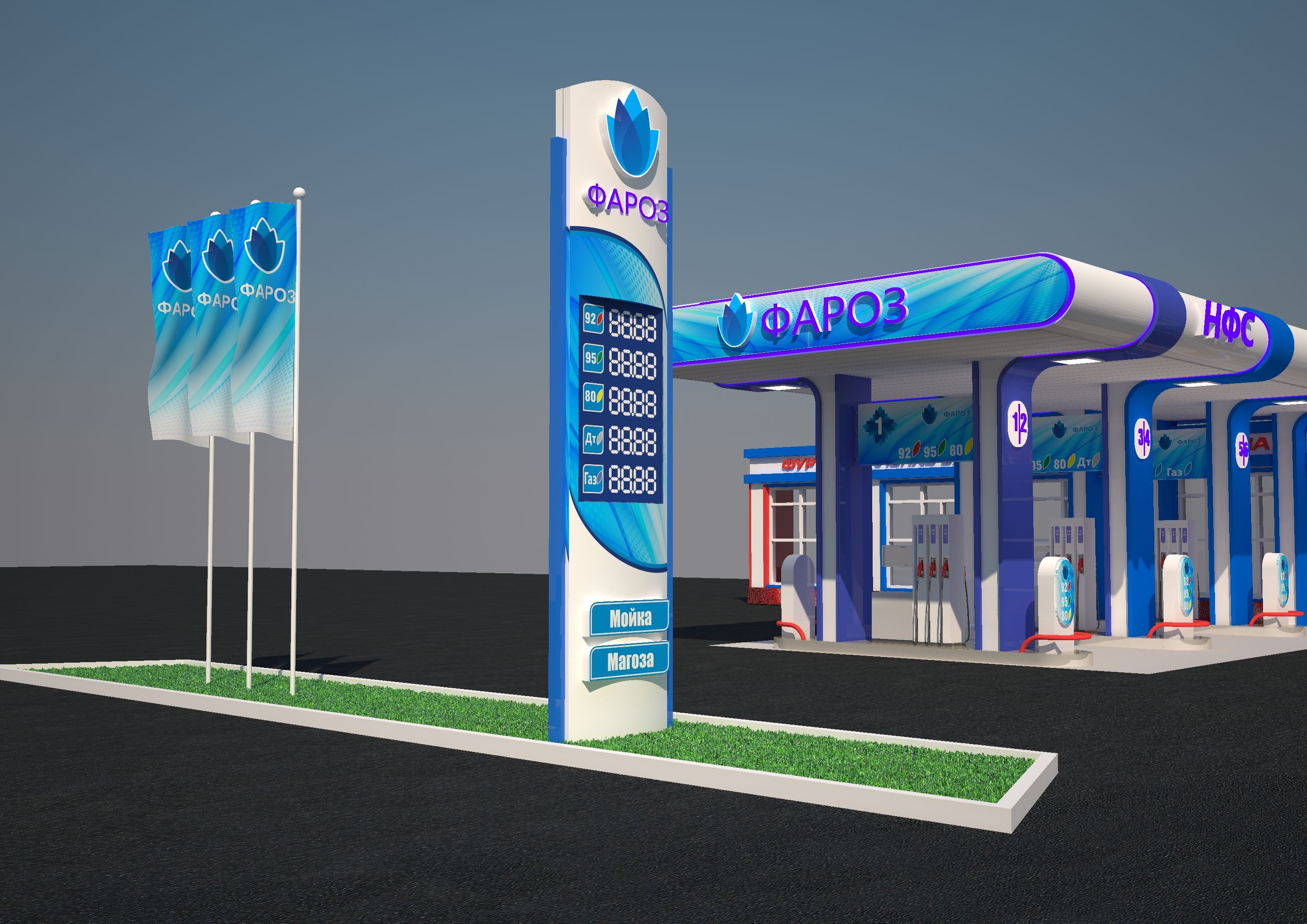 10+ mẫu thiết kế cửa hàng xăng dầu an toàn, đẹp, tính ứng dụng cao