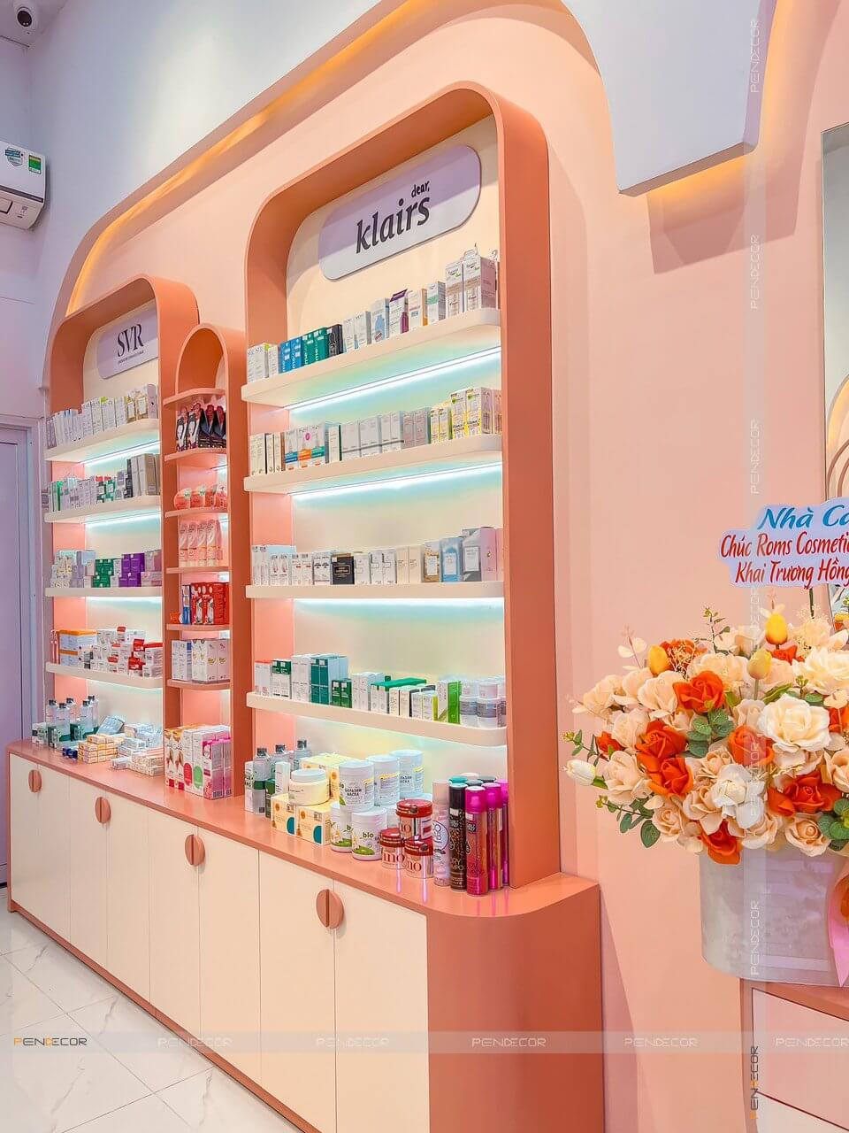 Thi Công Shop Mỹ Phẩm Rom's cosmetic