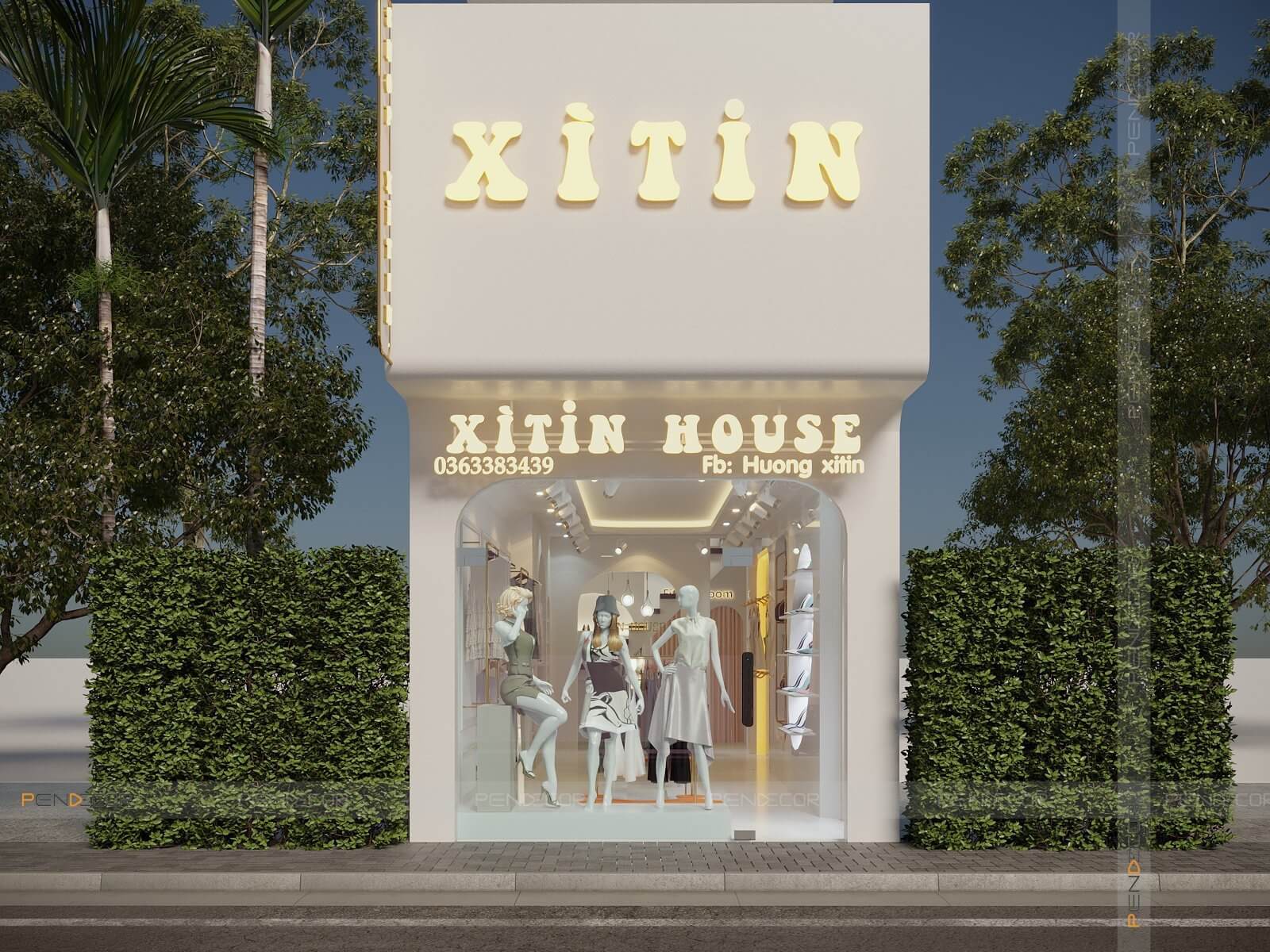 Thiết Kế Shop Thời Trang Nữ Xì Tin