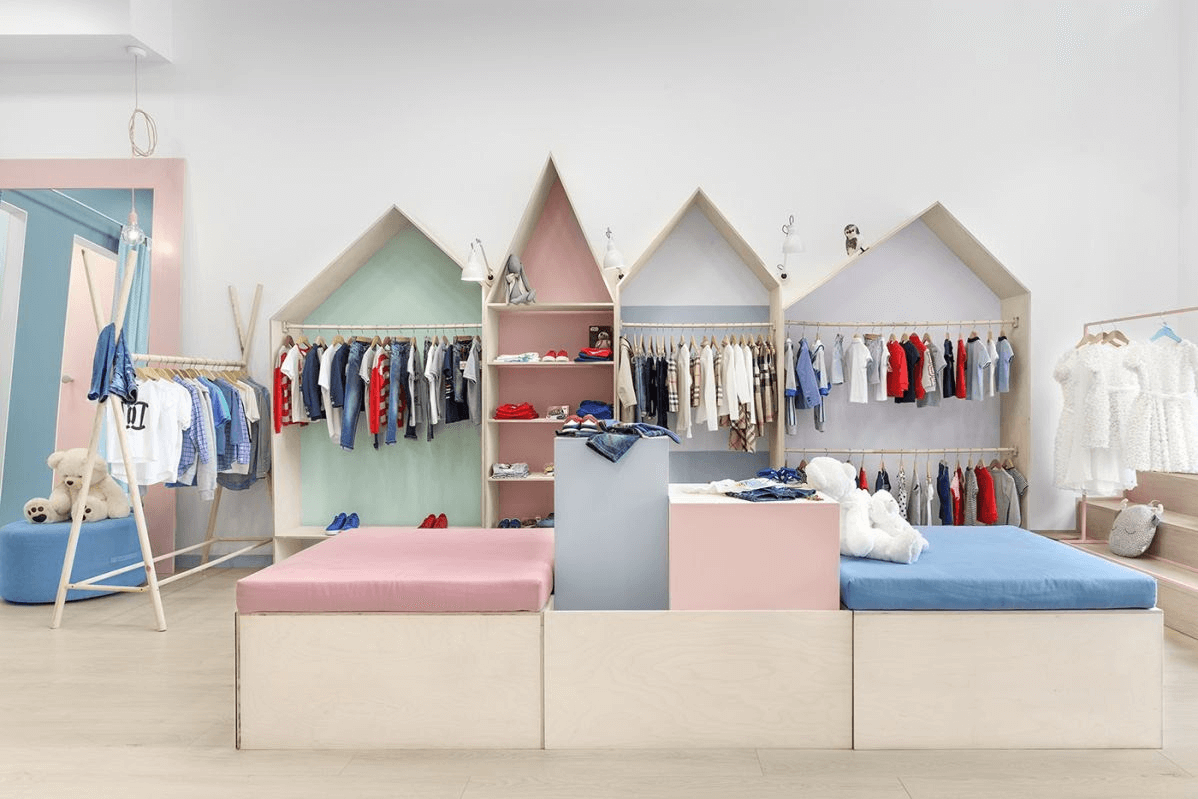 thiết kế cửa hàng quần áo trẻ em - Pendecor