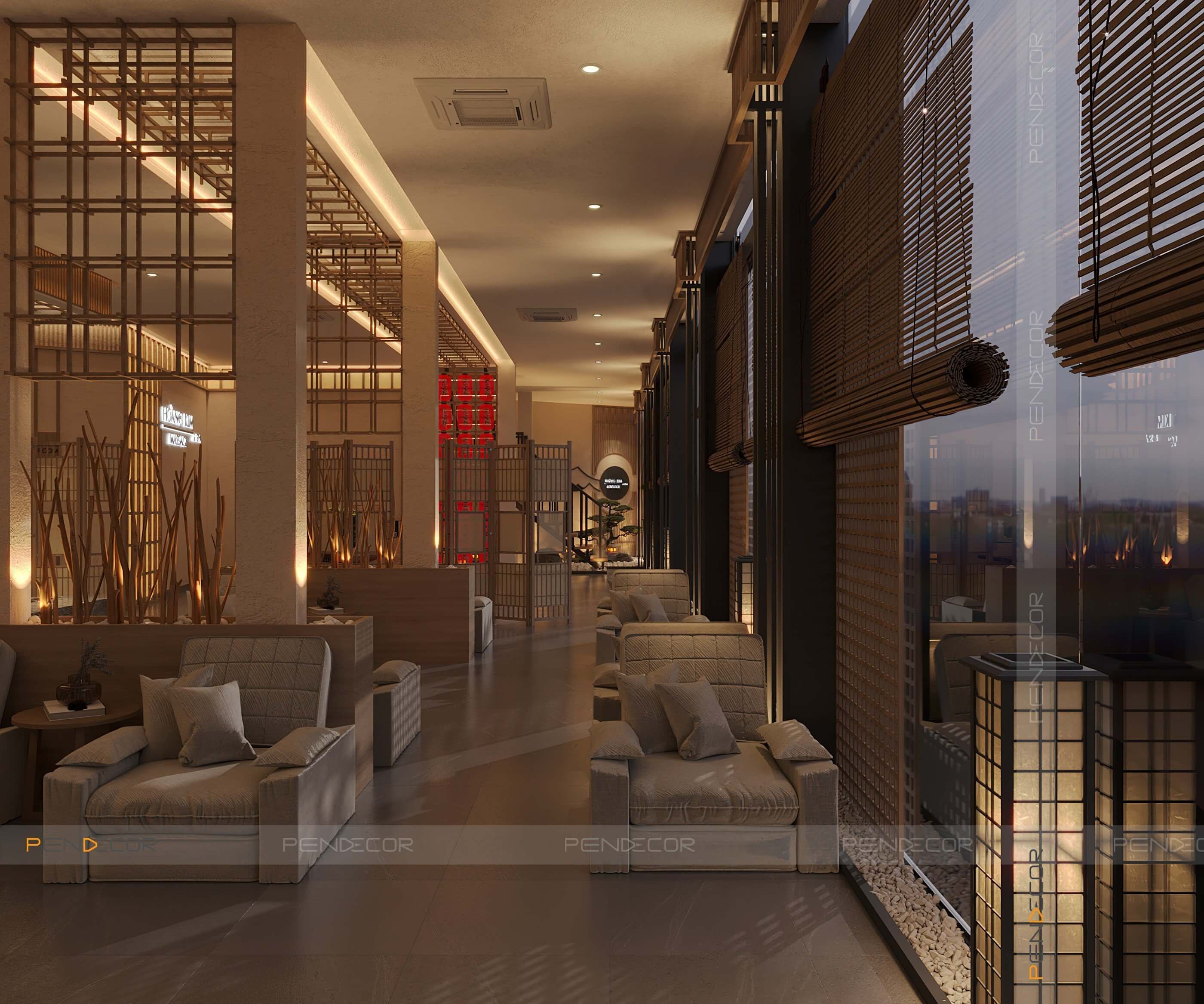 Thiết Kế Spa Hoàng Kim (Sảnh + Khu Phụ)