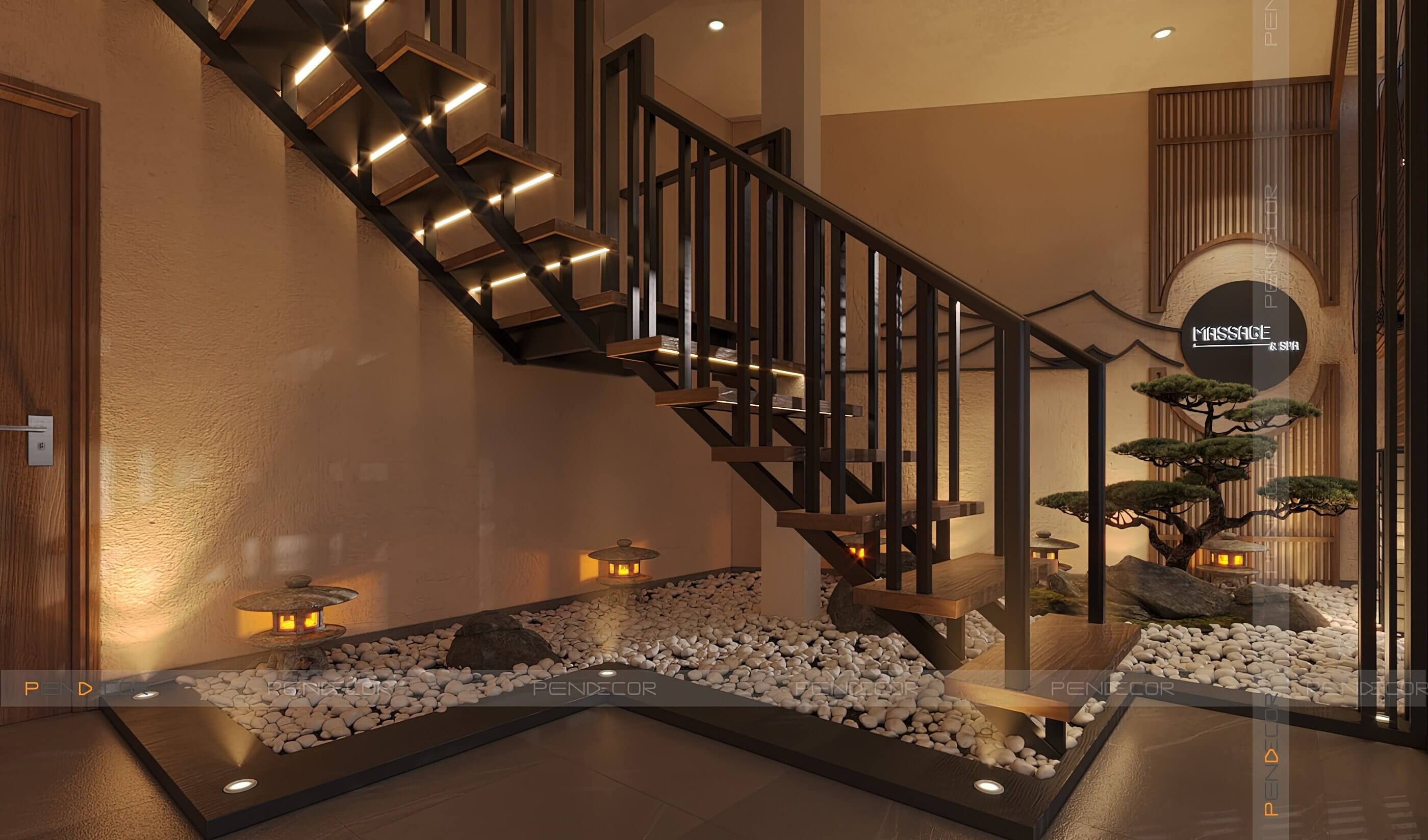 Thiết Kế Spa Hoàng Kim (Sảnh + Khu Phụ)