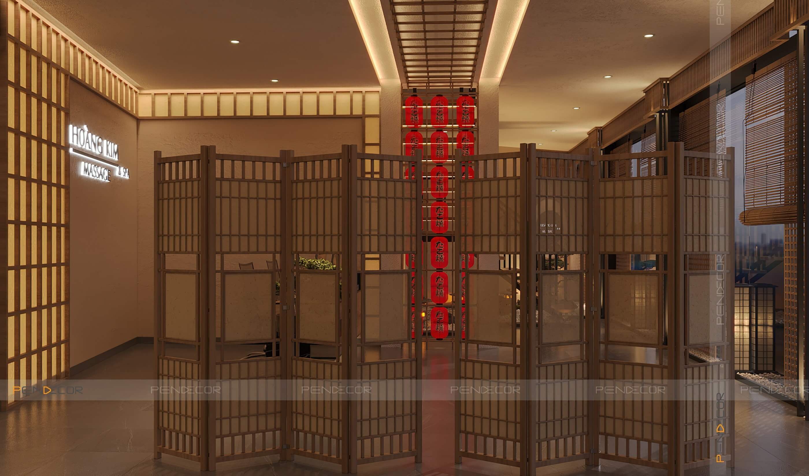 Thiết Kế Spa Hoàng Kim (Sảnh + Khu Phụ)