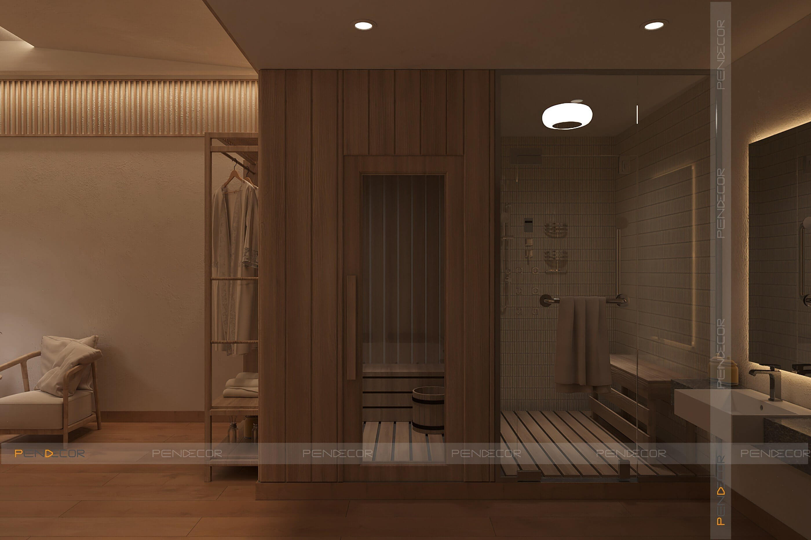 Thiết Kế Spa Hoàng Kim (Sảnh + Khu Phụ)