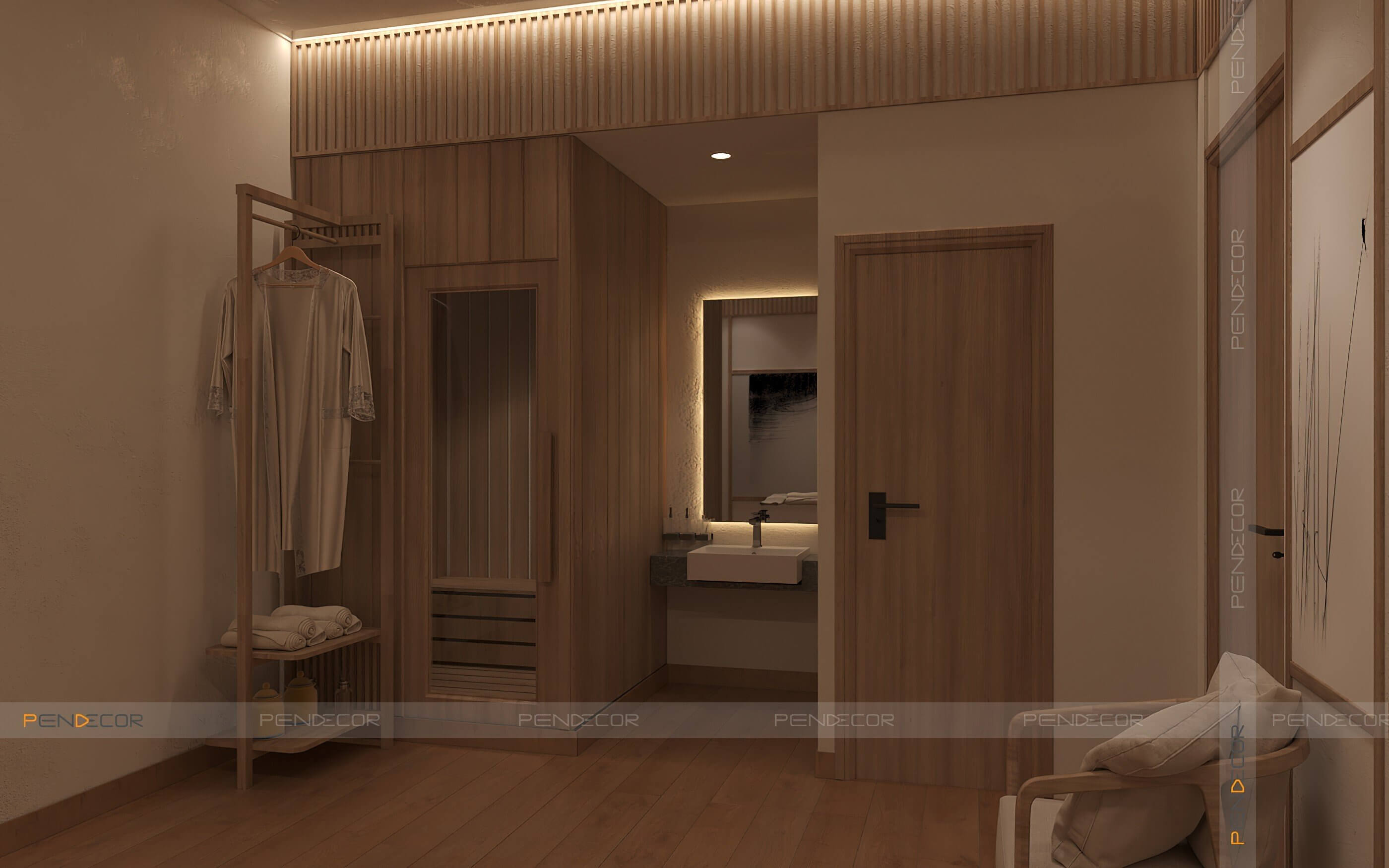 Thiết Kế Spa Hoàng Kim (Sảnh + Khu Phụ)