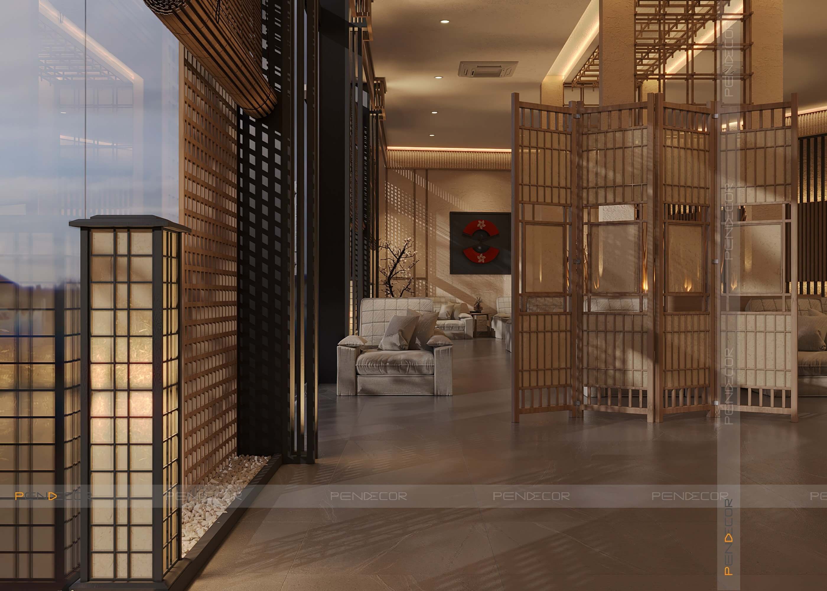 Thiết Kế Spa Hoàng Kim (Sảnh + Khu Phụ)