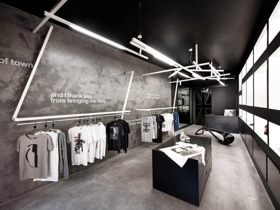 thiết kế shop quần áo unisex