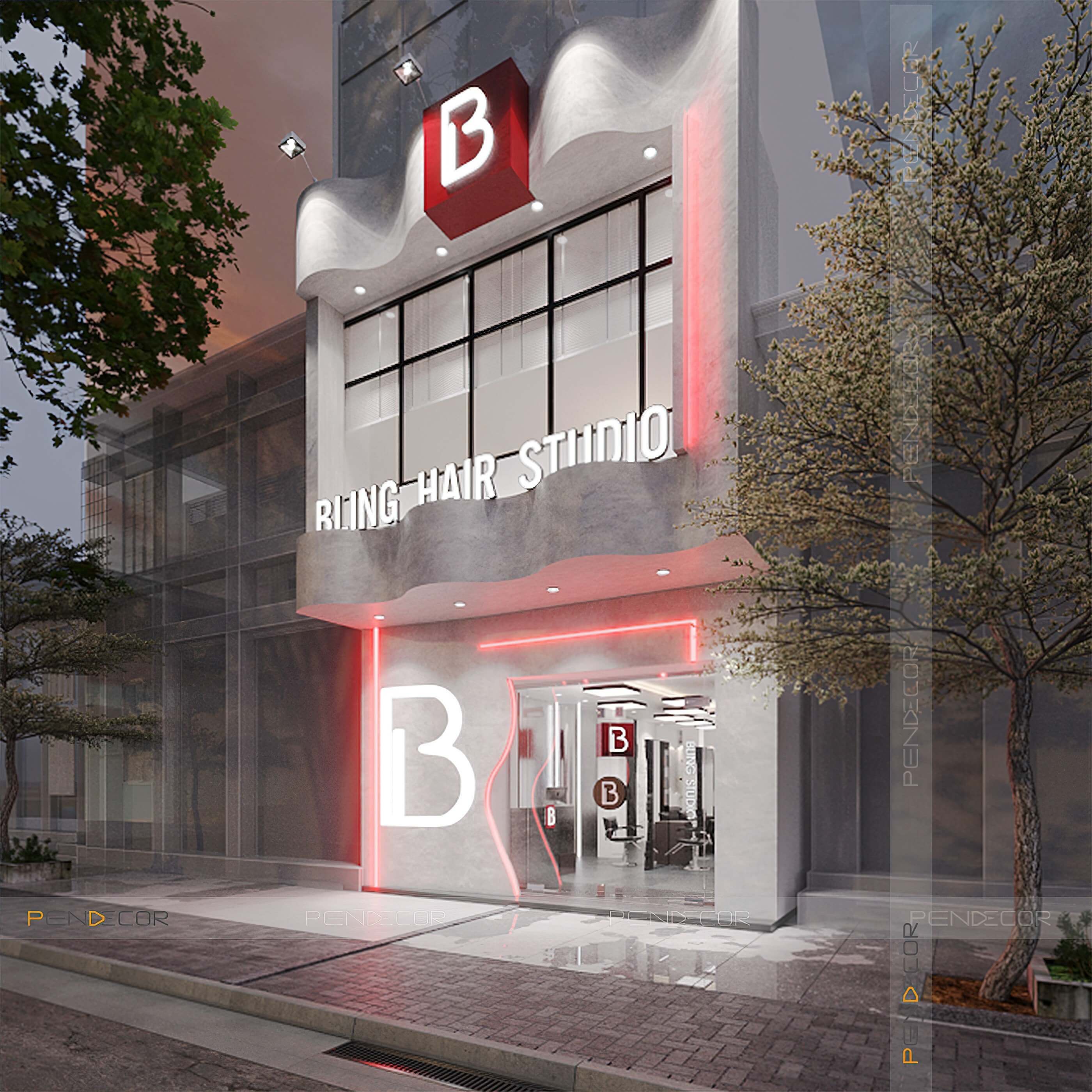 Thiết Kế Tiệm Cắt Tóc Bling Hair Studio