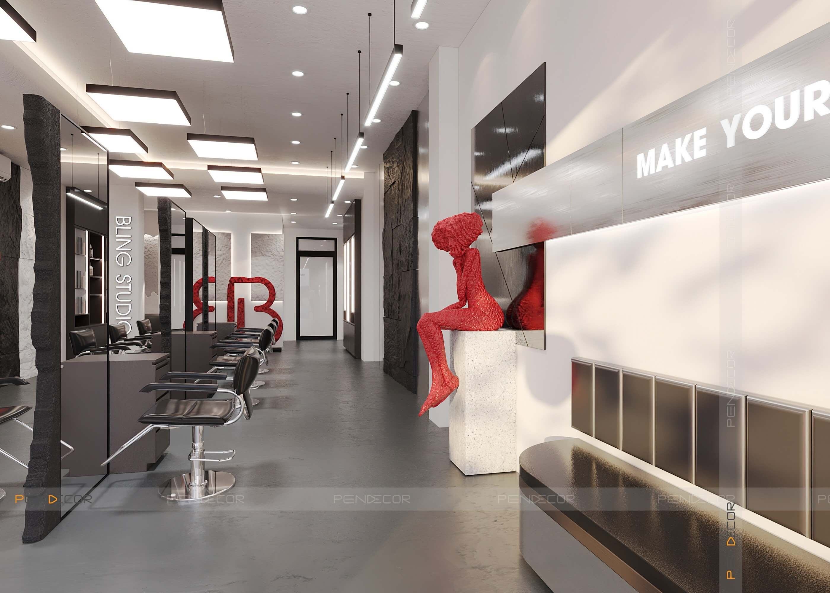 Thiết Kế Tiệm Cắt Tóc Bling Hair Studio