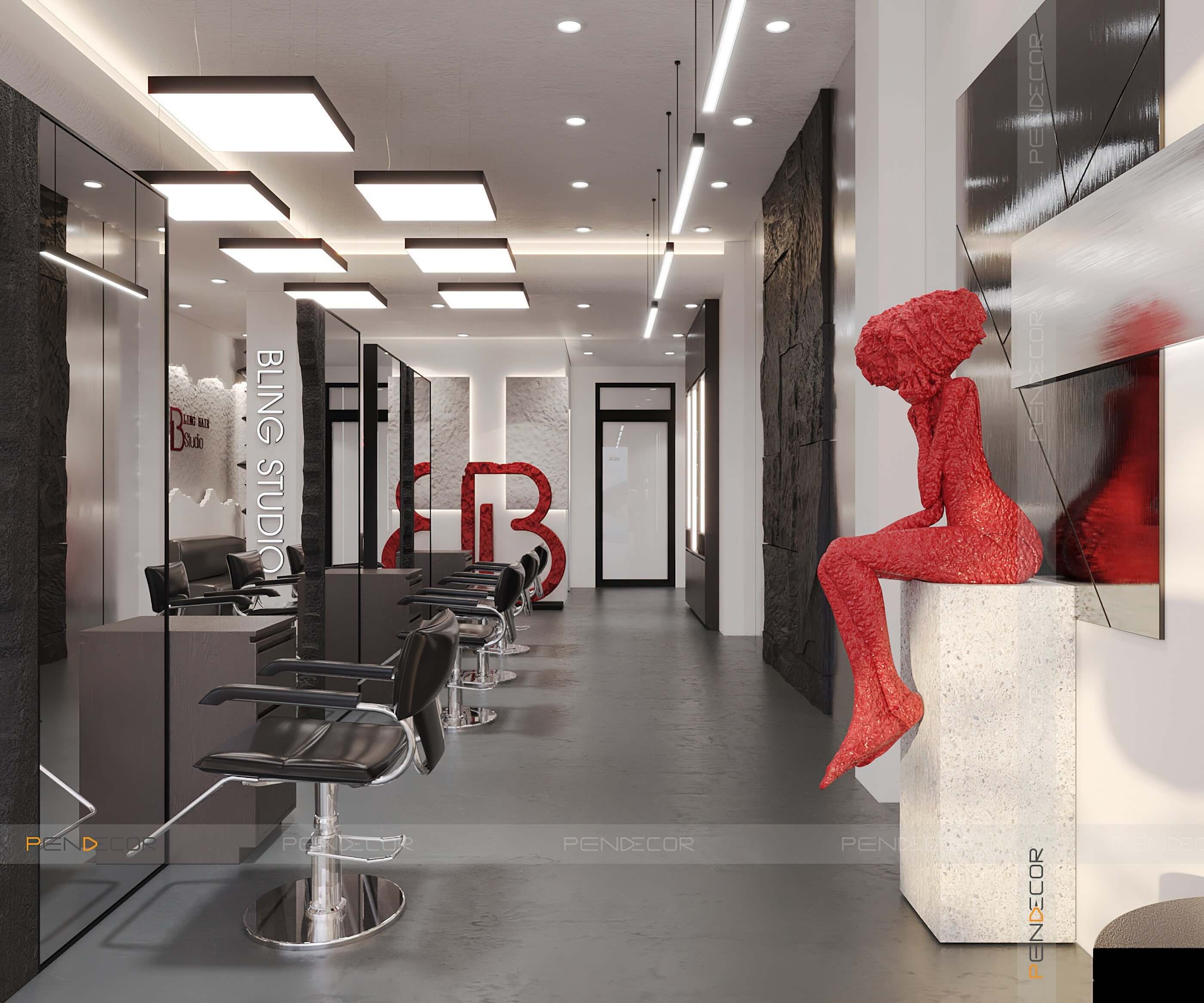 Thiết Kế Tiệm Cắt Tóc Bling Hair Studio