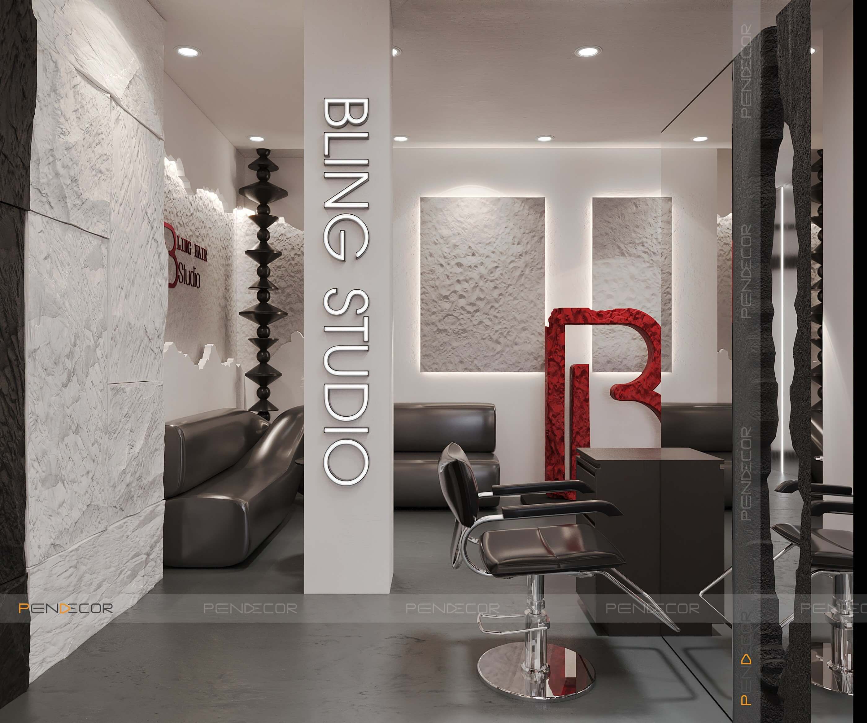 Thiết Kế Tiệm Cắt Tóc Bling Hair Studio