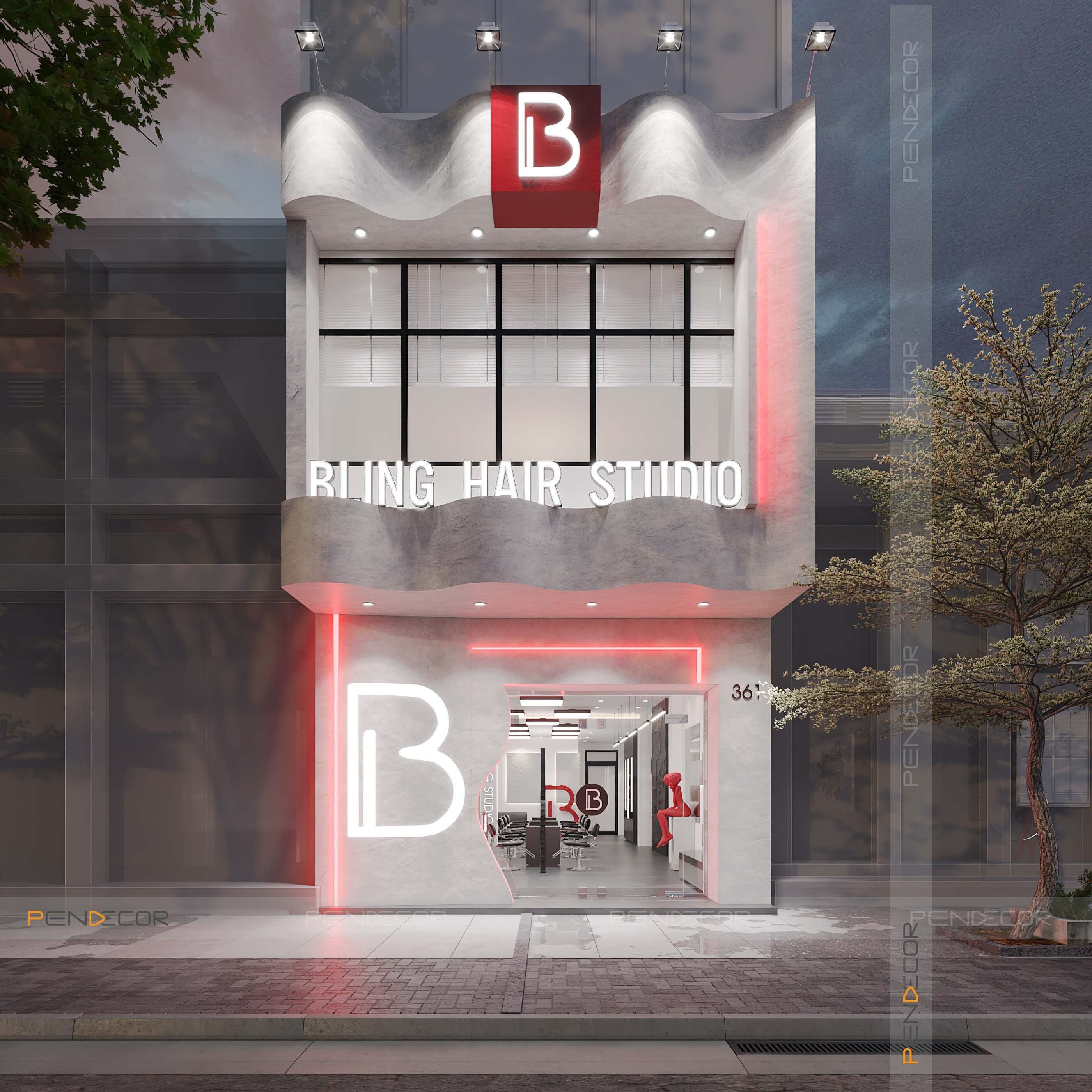 Thiết Kế Tiệm Cắt Tóc Bling Hair Studio