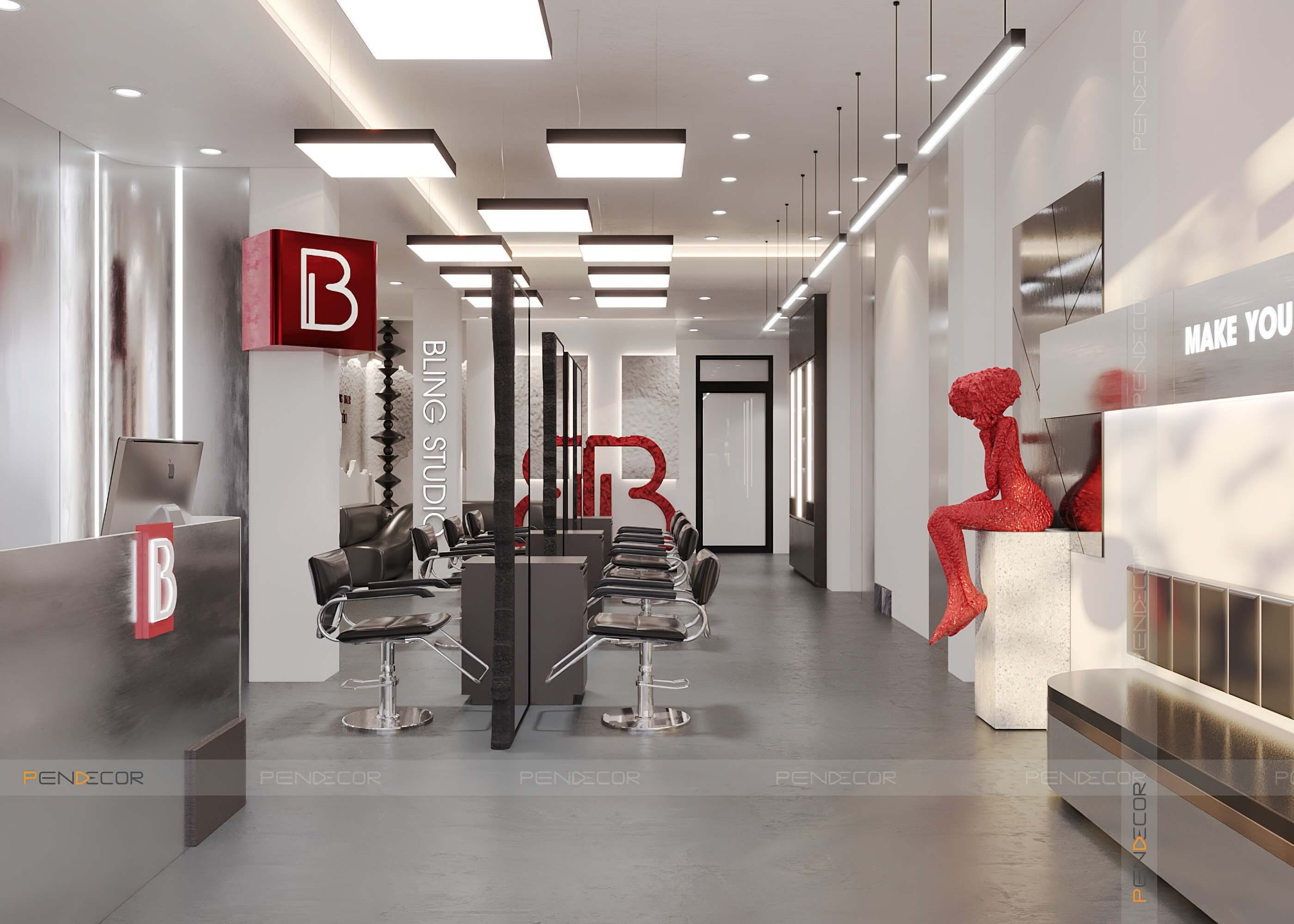 Thiết Kế Tiệm Cắt Tóc Bling Hair Studio