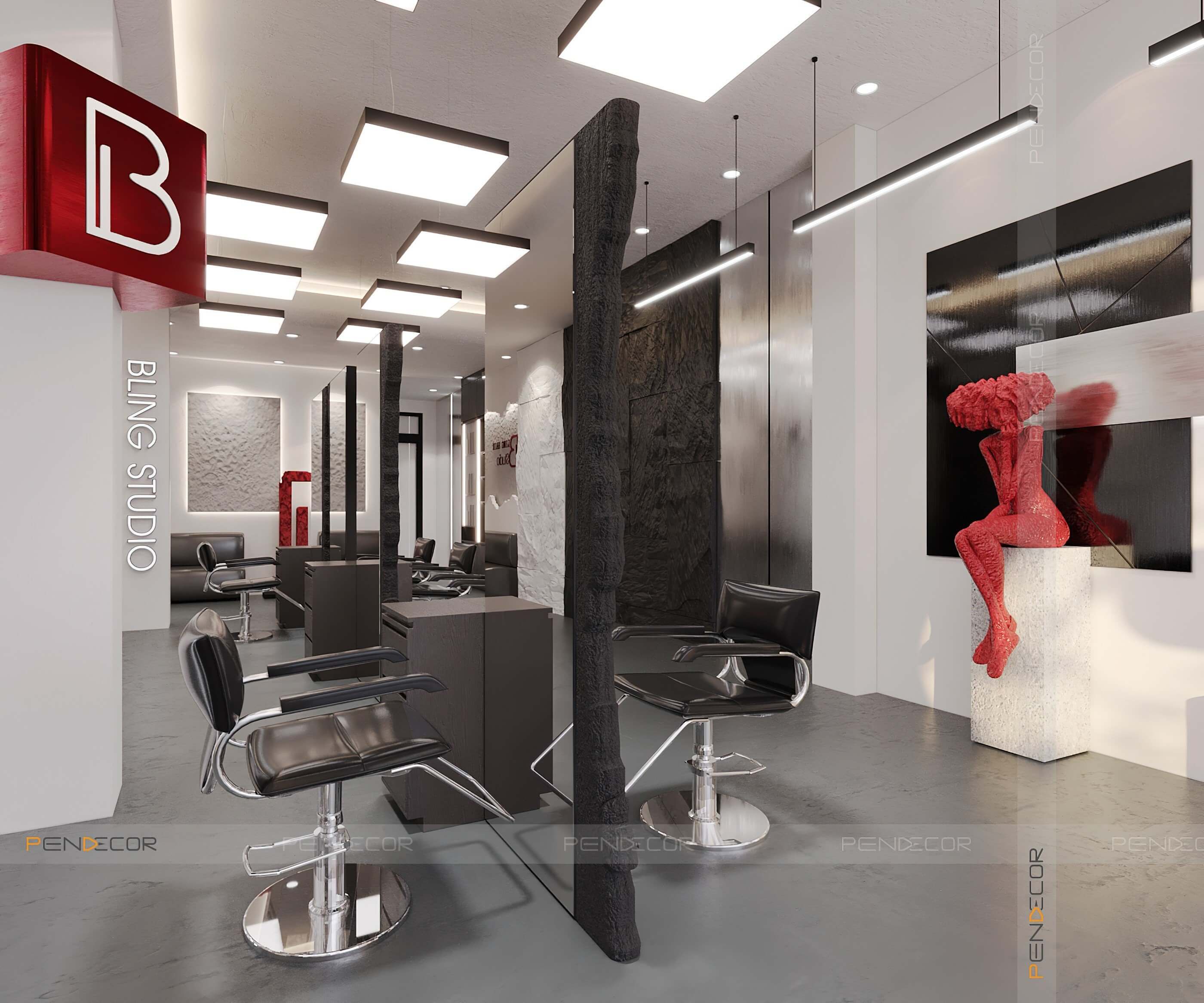 Thiết Kế Tiệm Cắt Tóc Bling Hair Studio