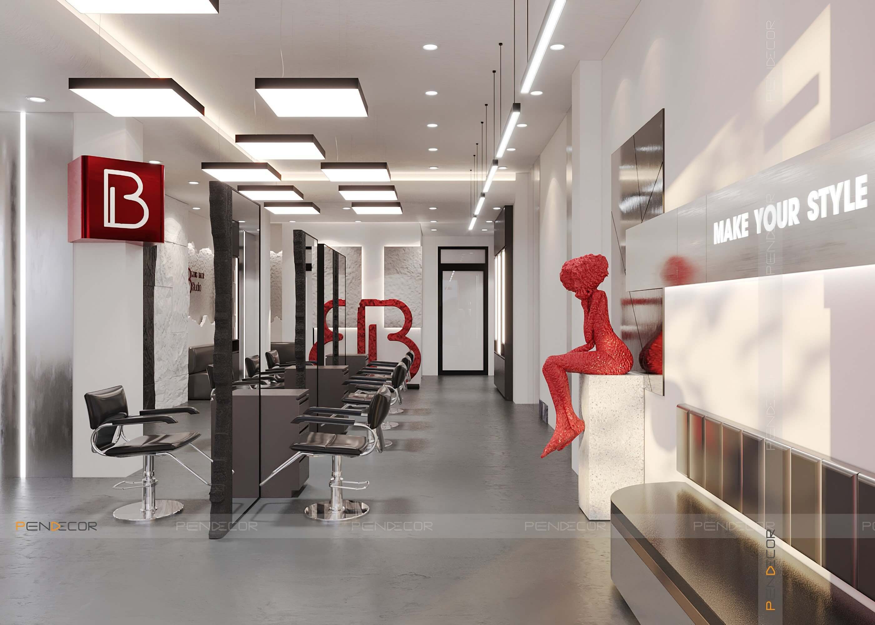 Thiết Kế Tiệm Cắt Tóc Bling Hair Studio