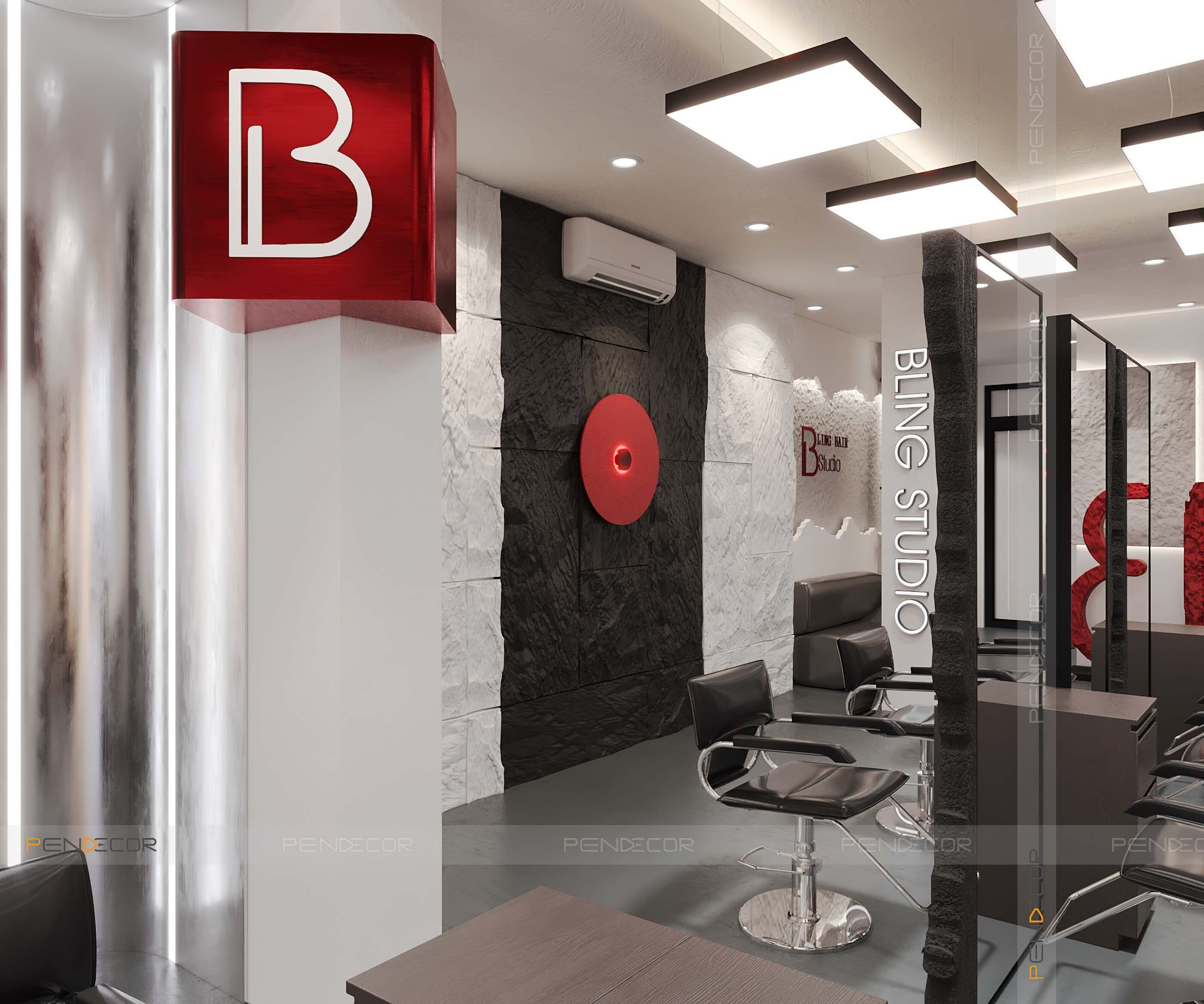 Thiết Kế Tiệm Cắt Tóc Bling Hair Studio