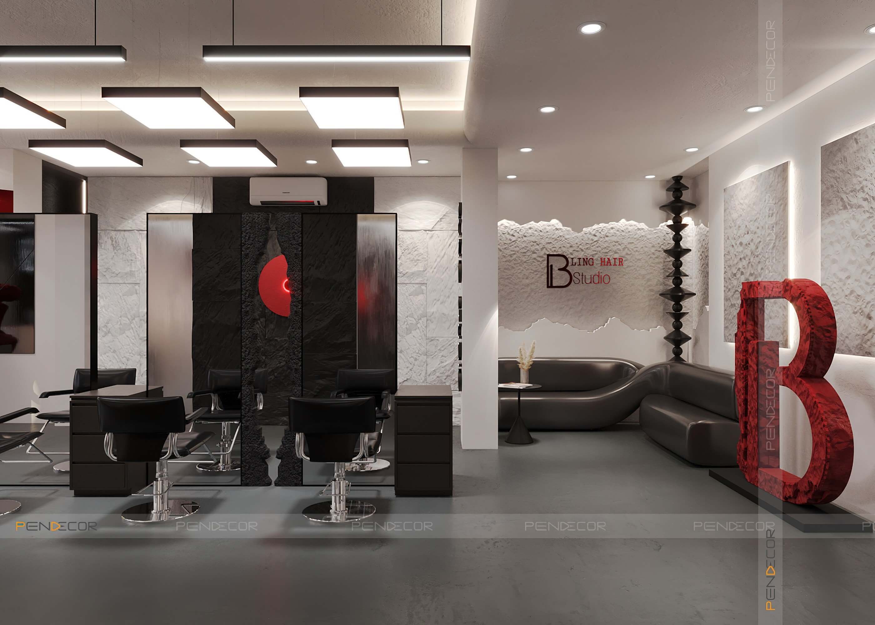 Thiết Kế Tiệm Cắt Tóc Bling Hair Studio