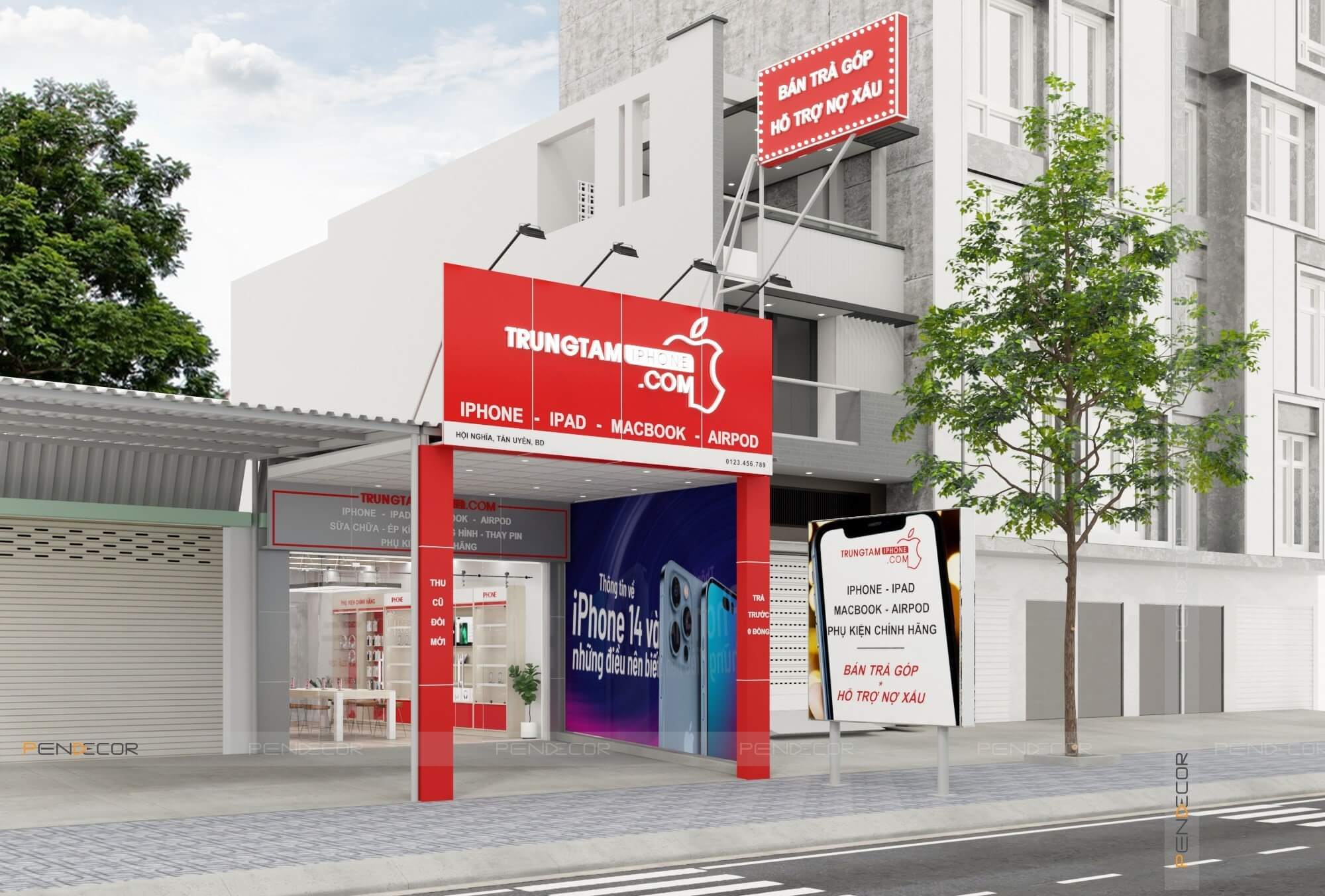 Thiết Kế Shop Điện Thoại TRUNGTAMIPHONE.COM