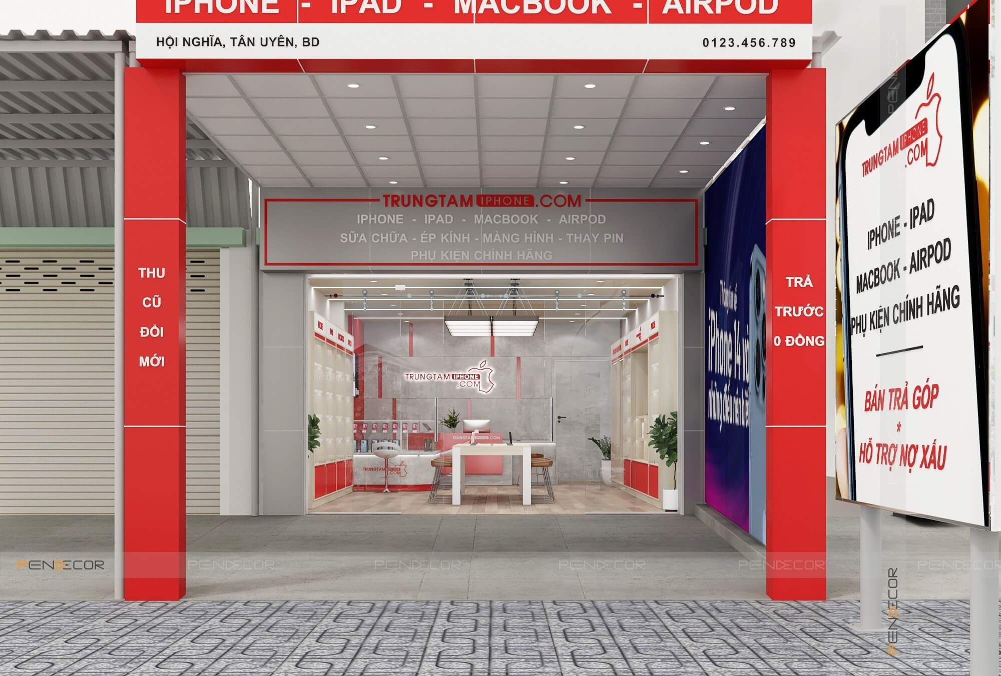 Thiết Kế Shop Điện Thoại TRUNGTAMIPHONE.COM