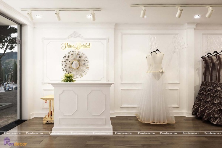 thiết kế nội thất showroom áo cưới Pendecor