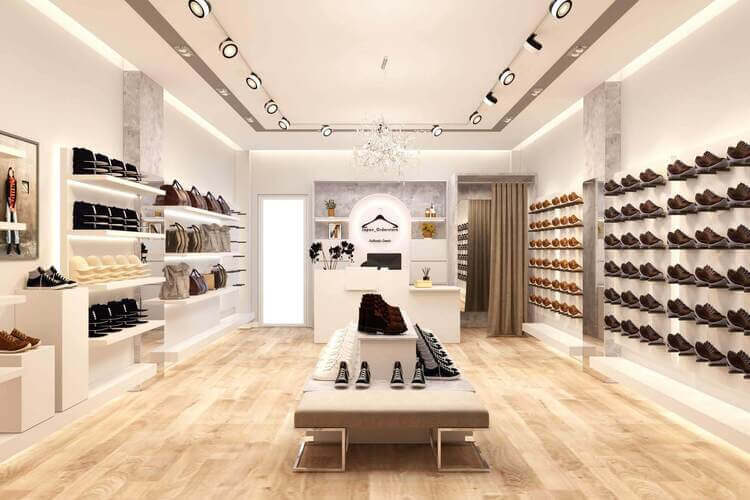 thiết kế nội thất showroom giày Pendecor