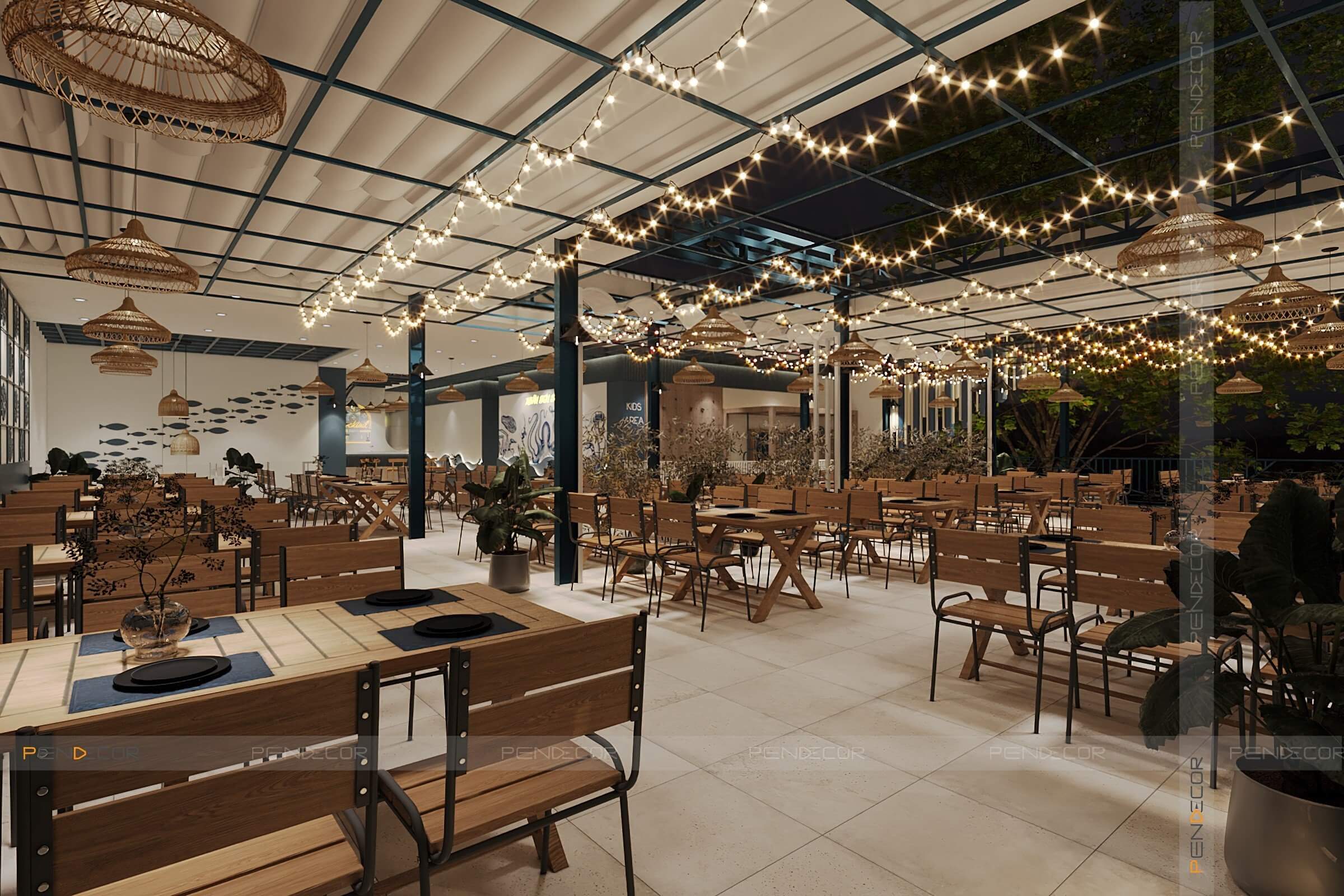 Thiết Kế Nhà Hàng Hải Sản Xuân Sơn (Mặt Tiền)