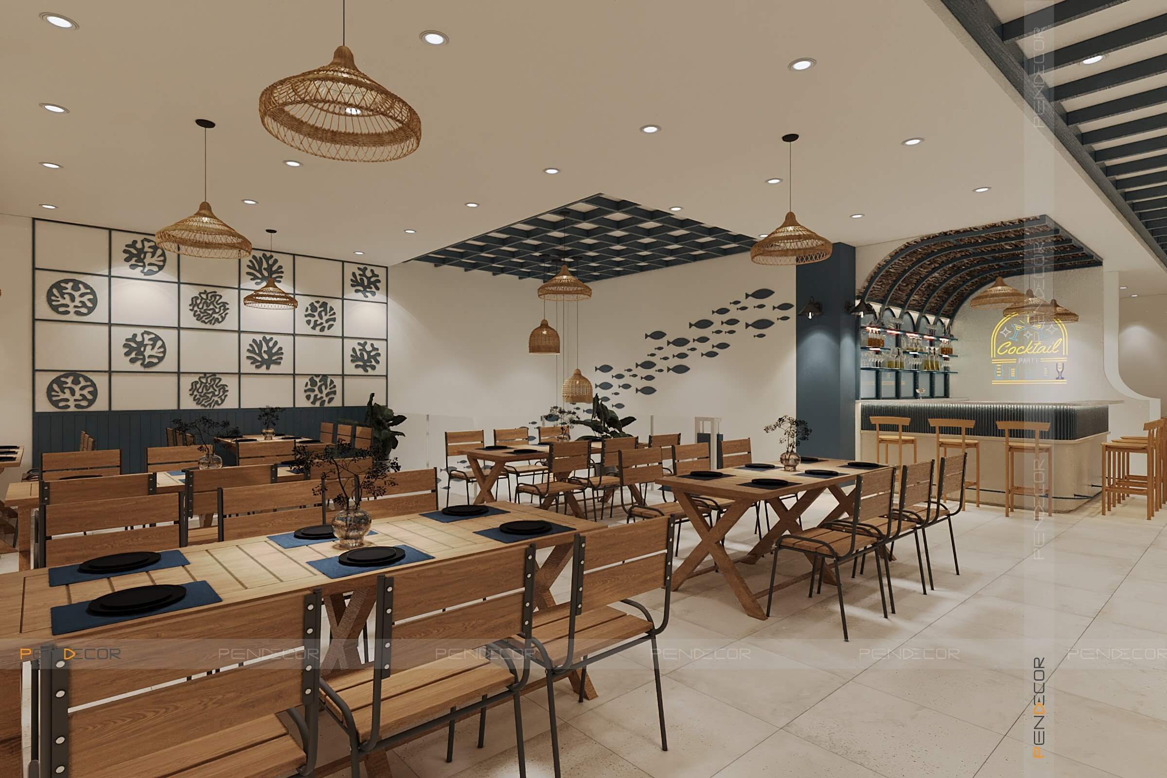 Thiết Kế Nhà Hàng Hải Sản Xuân Sơn (Mặt Tiền)