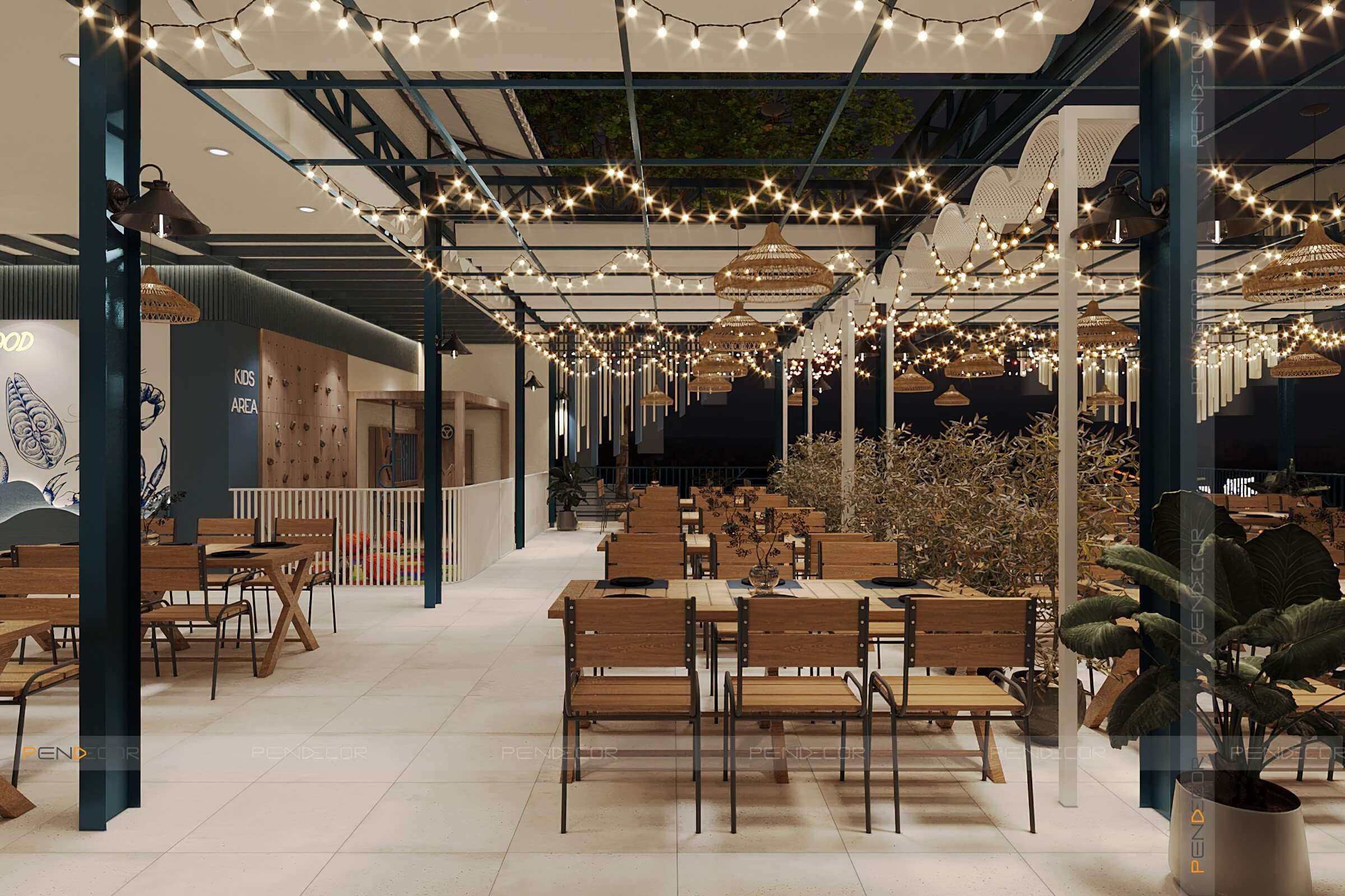 Thiết Kế Nhà Hàng Hải Sản Xuân Sơn (Mặt Tiền)