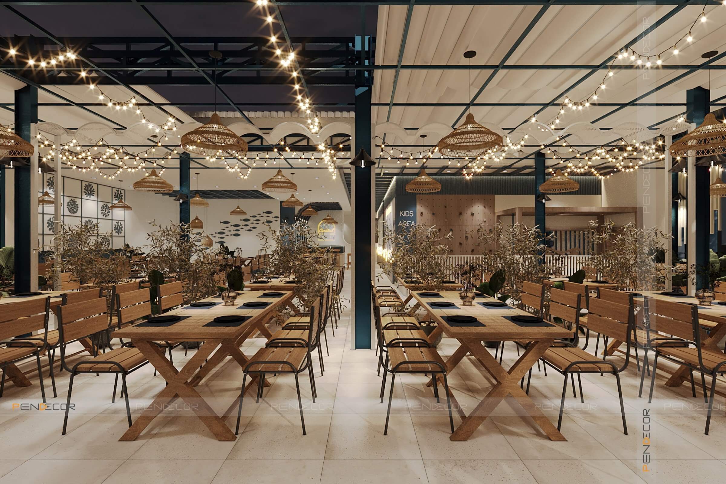 Thiết Kế Nhà Hàng Hải Sản Xuân Sơn (Mặt Tiền)