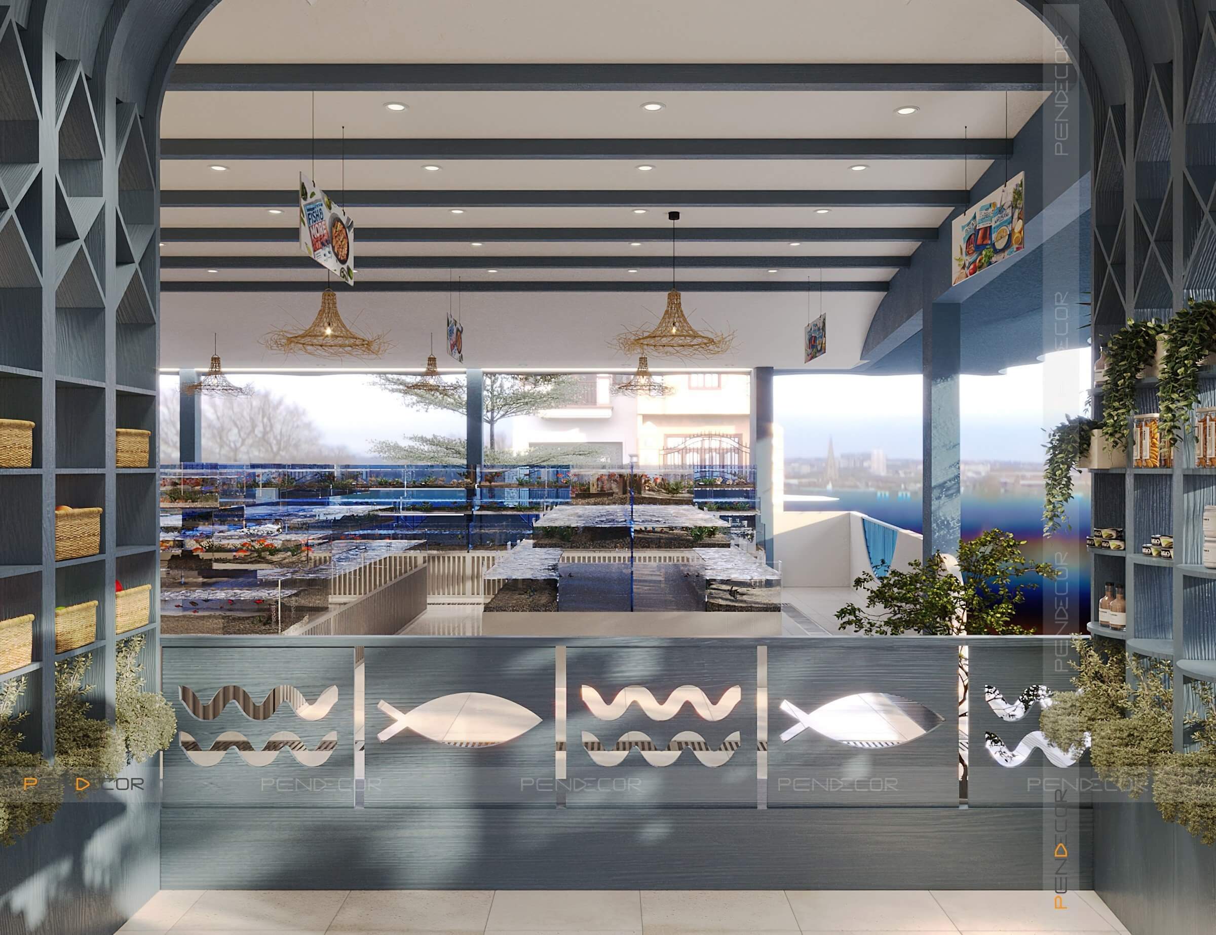 Thiết Kế Nhà Hàng Hải Sản Xuân Sơn (Trệt)