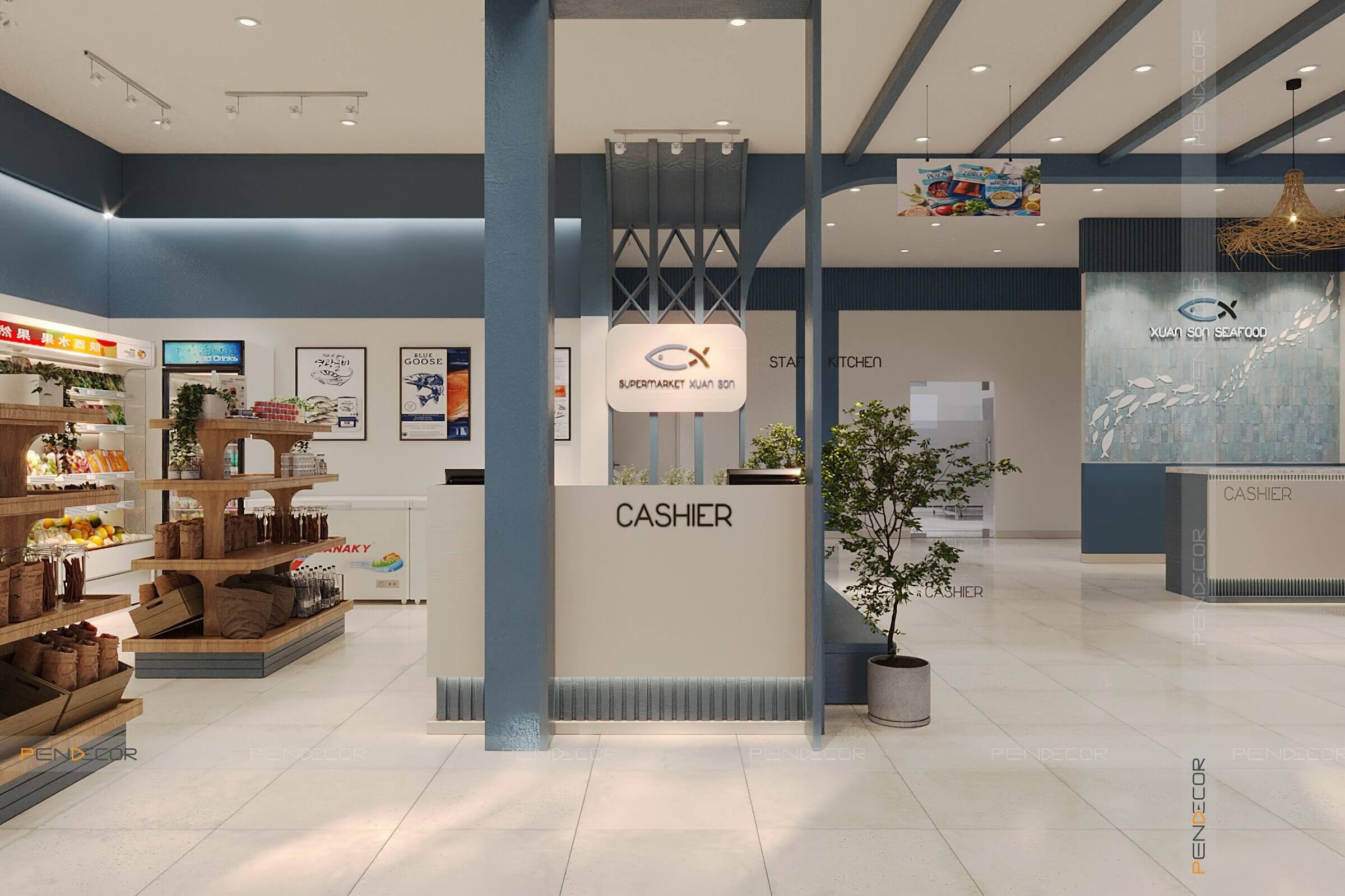 Thiết Kế Nhà Hàng Hải Sản Xuân Sơn (Trệt)