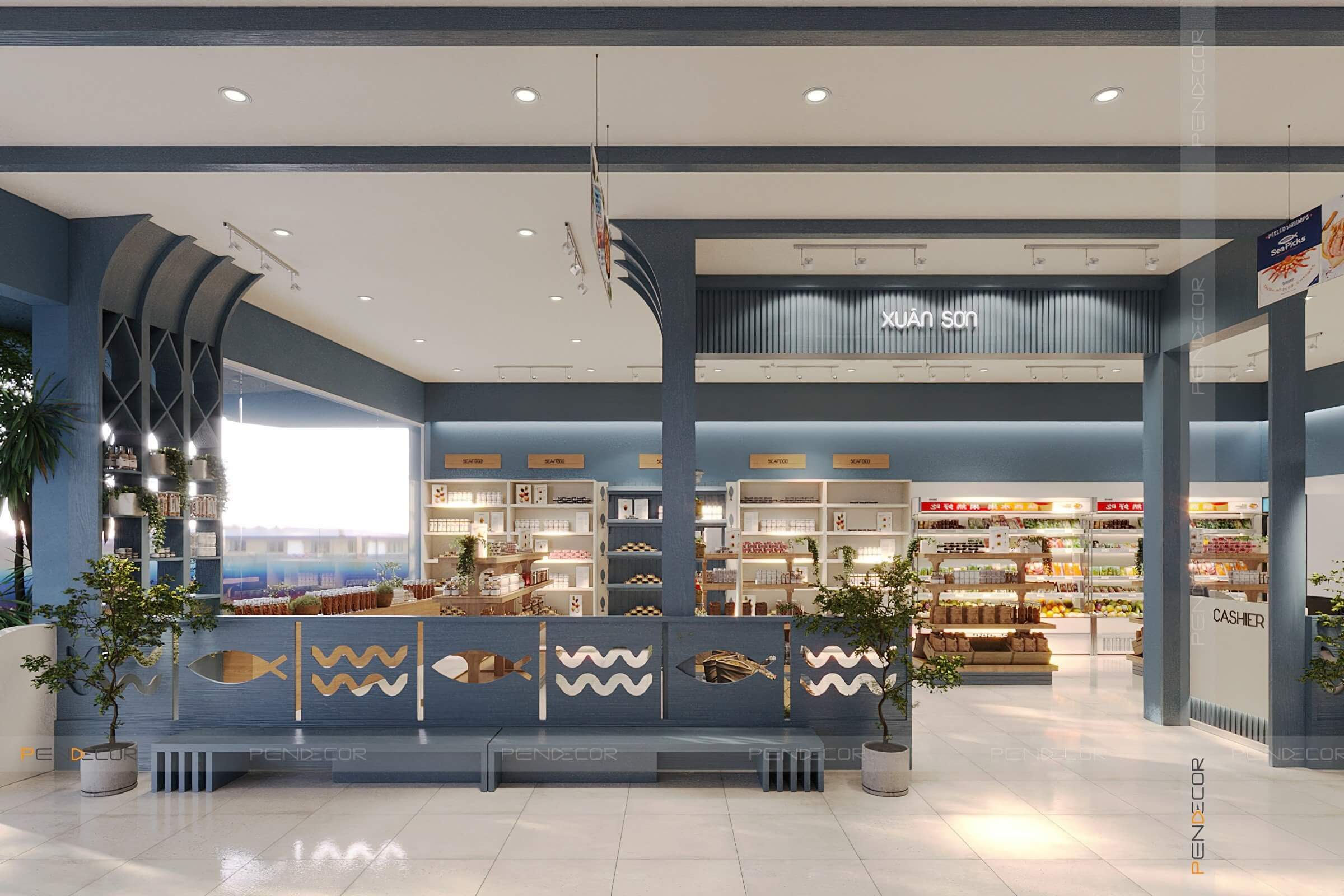 Thiết Kế Nhà Hàng Hải Sản Xuân Sơn (Trệt)