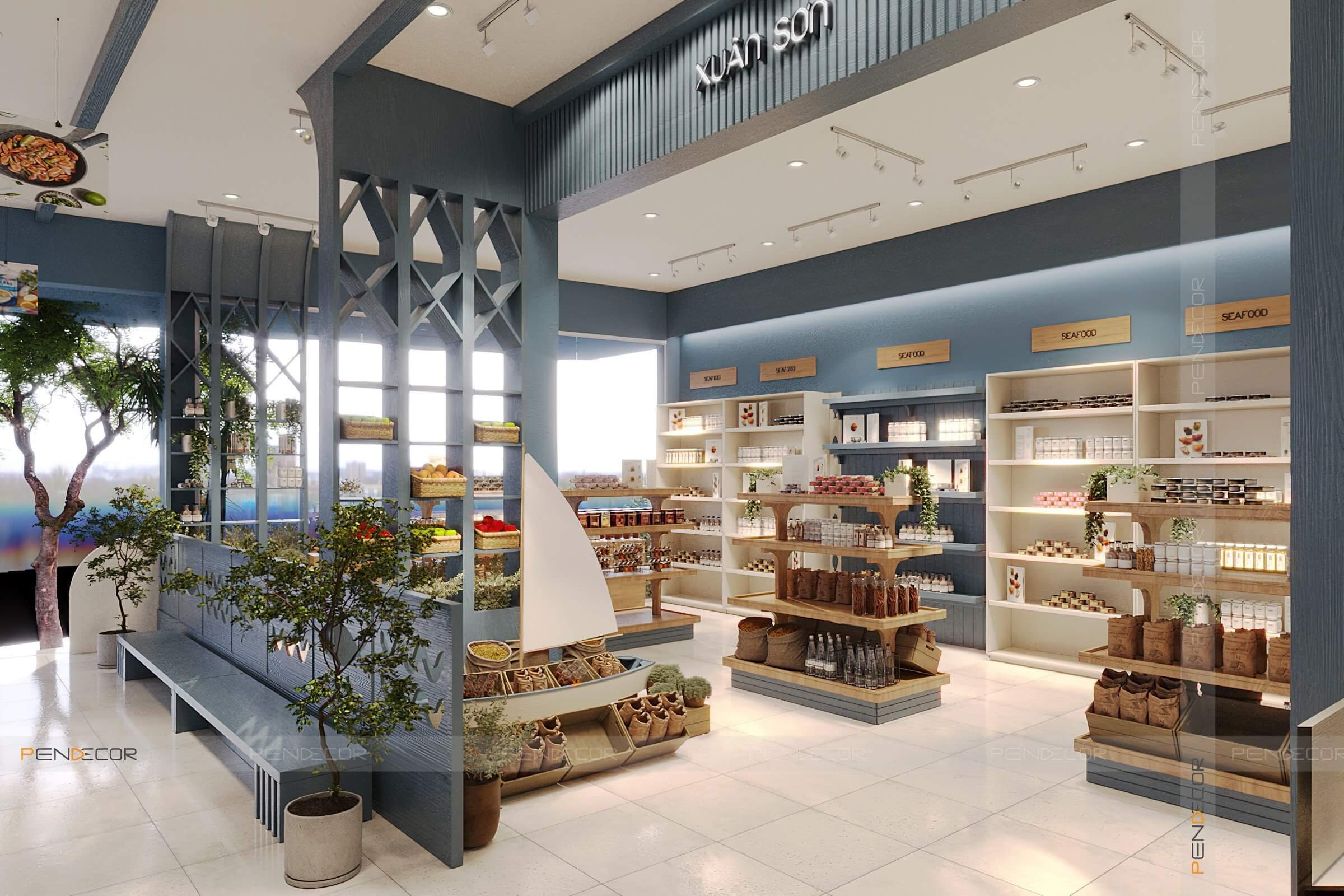Thiết Kế Nhà Hàng Hải Sản Xuân Sơn (Trệt)