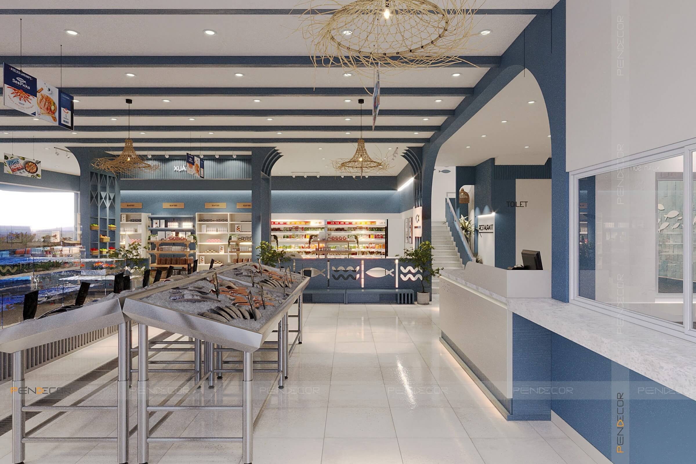 Thiết Kế Nhà Hàng Hải Sản Xuân Sơn (Trệt)