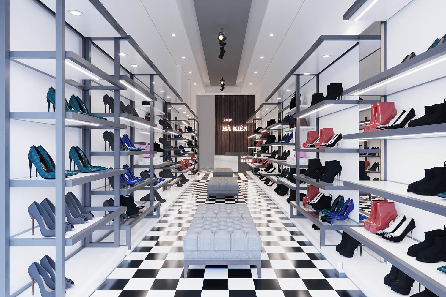 thiết kế shop giày nhỏ Pendecor.vn
