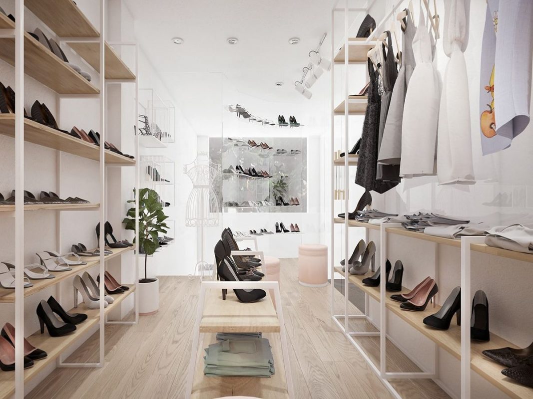 thiết kế cửa hàng giày Pendecor