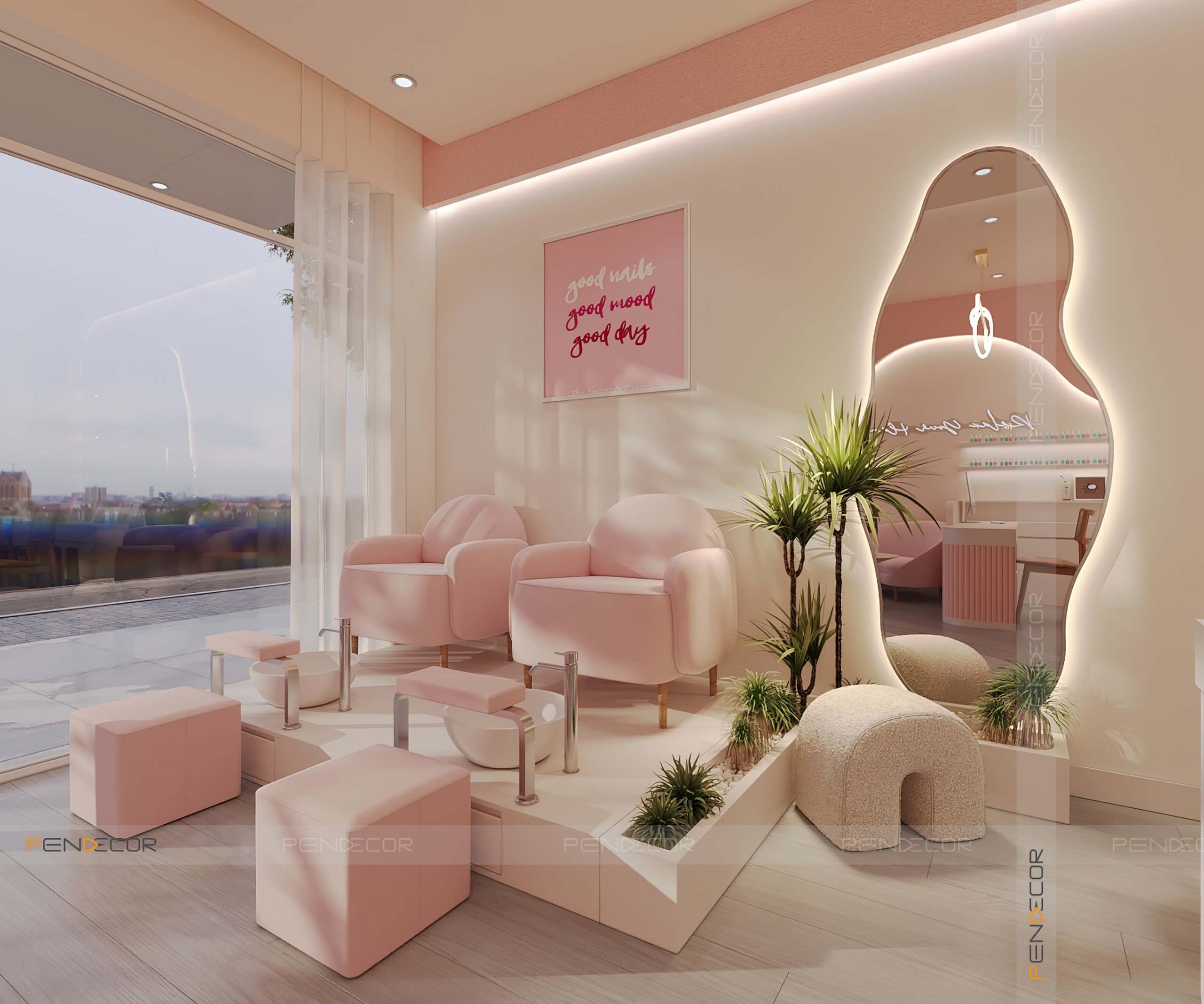 Thiết Kế Tiệm Nail Gội Đầu Dưỡng Sinh Kadie