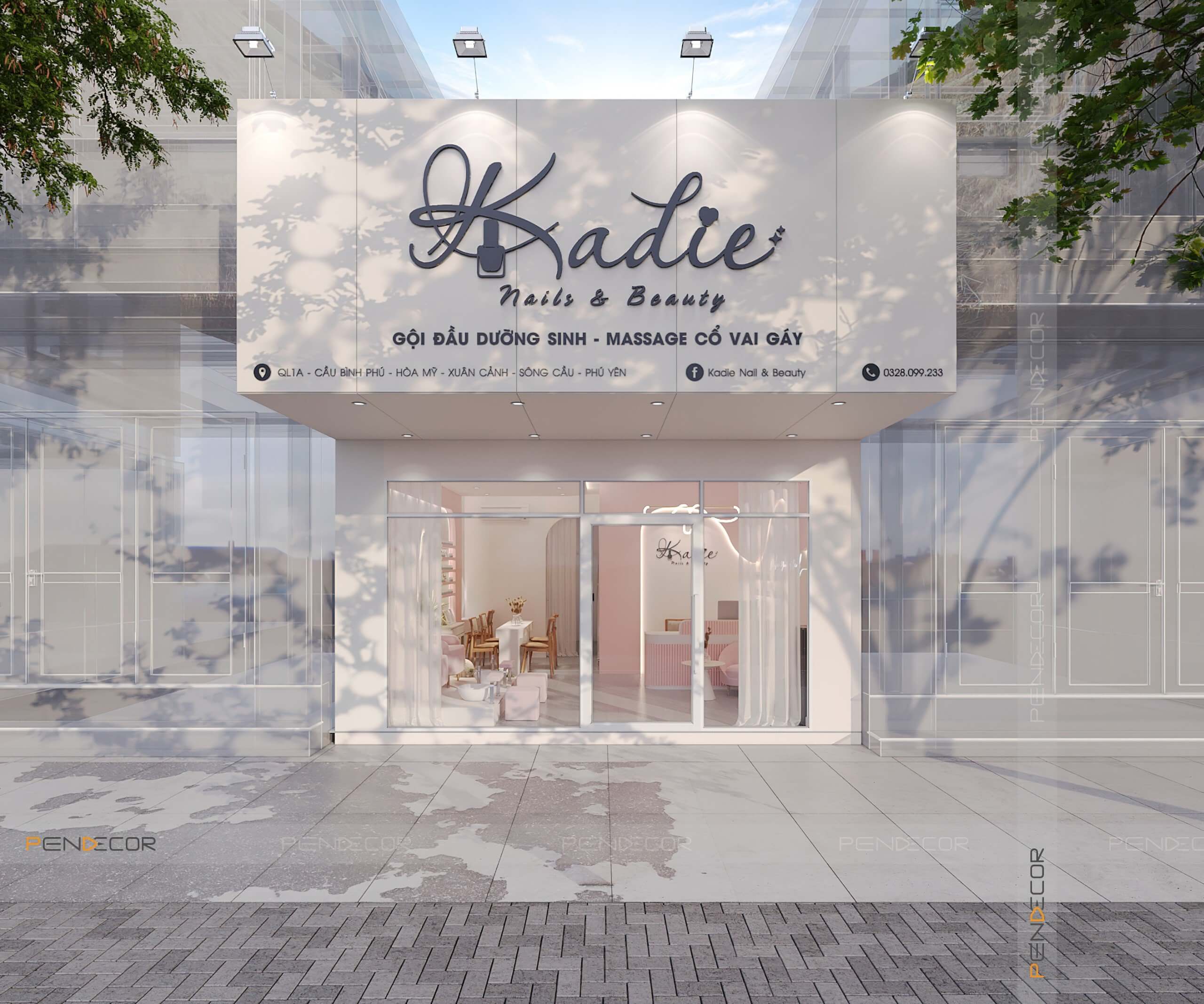 Thiết Kế Tiệm Nail Gội Đầu Dưỡng Sinh Kadie