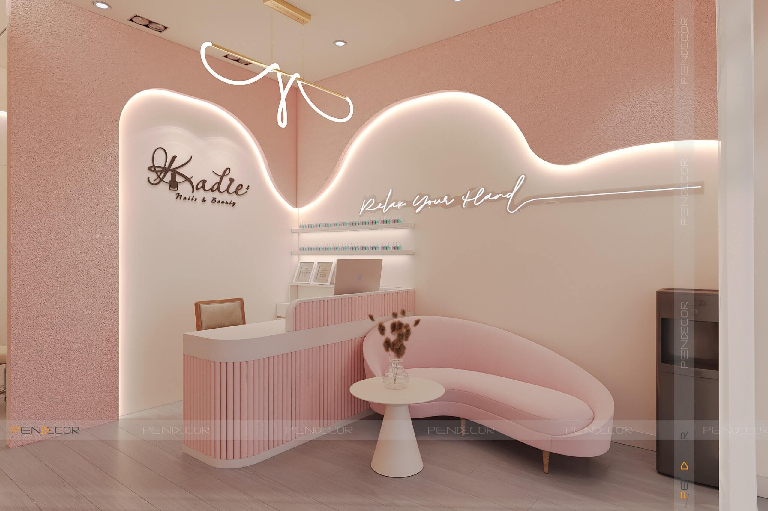 Thiết Kế Tiệm Nail Gội Đầu Dưỡng Sinh Kadie