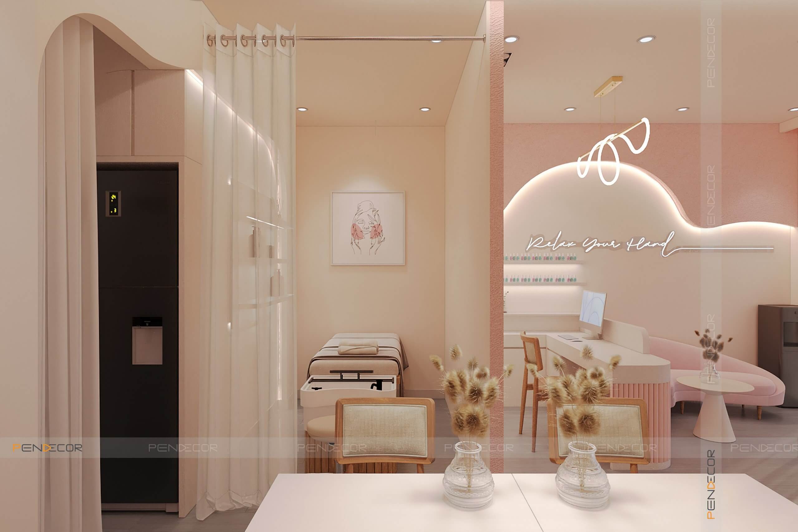 Thiết Kế Tiệm Nail Gội Đầu Dưỡng Sinh Kadie