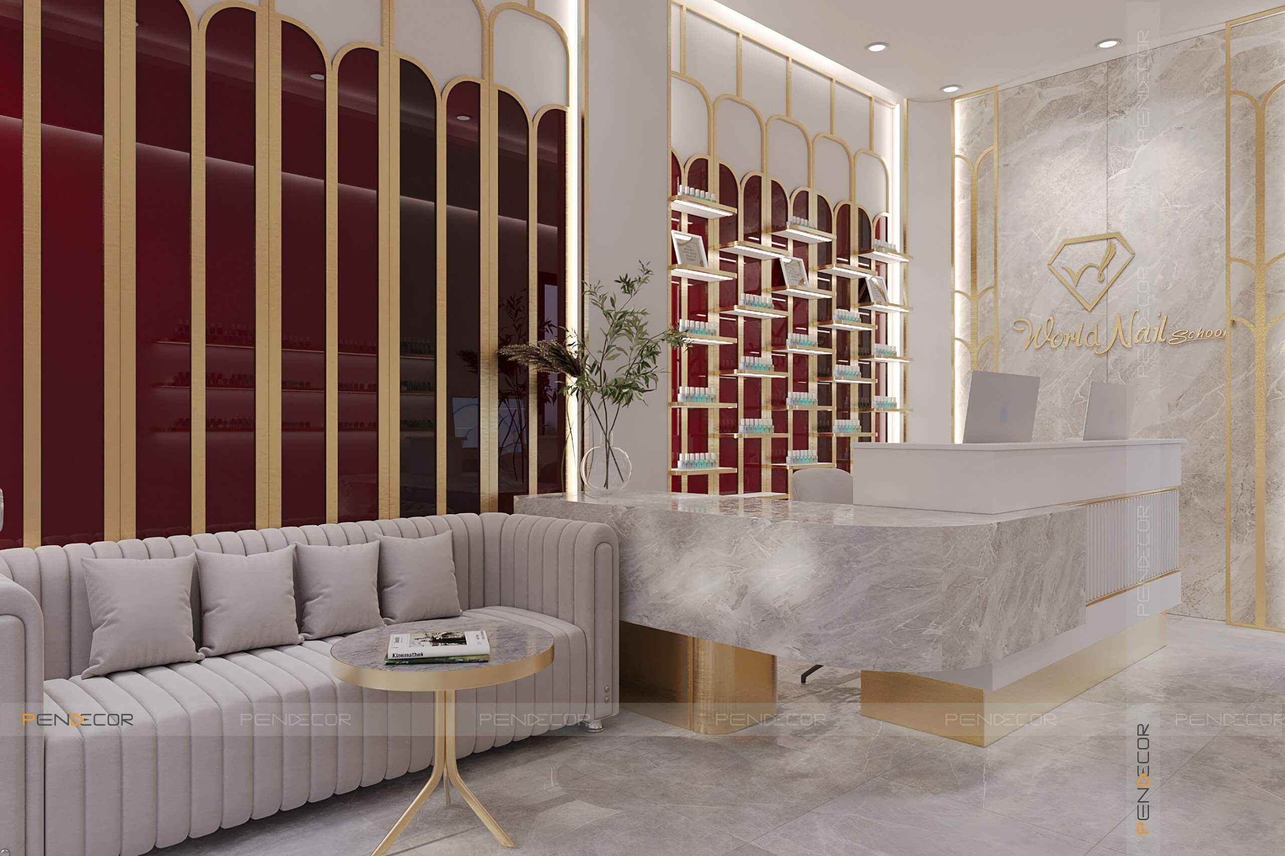 Thiết Kế Tiệm Nail World Nail School