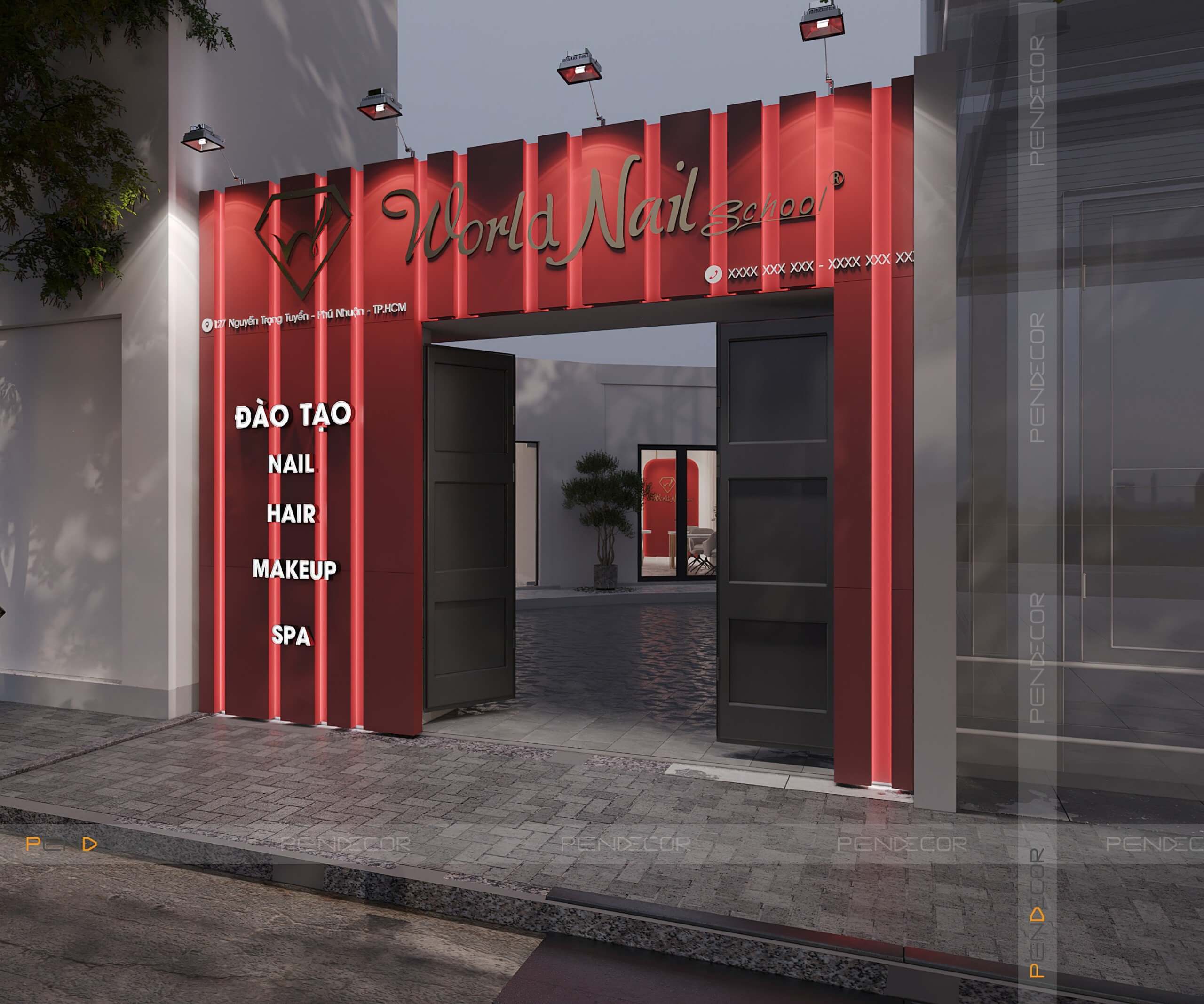 Thiết Kế Tiệm Nail World Nail School