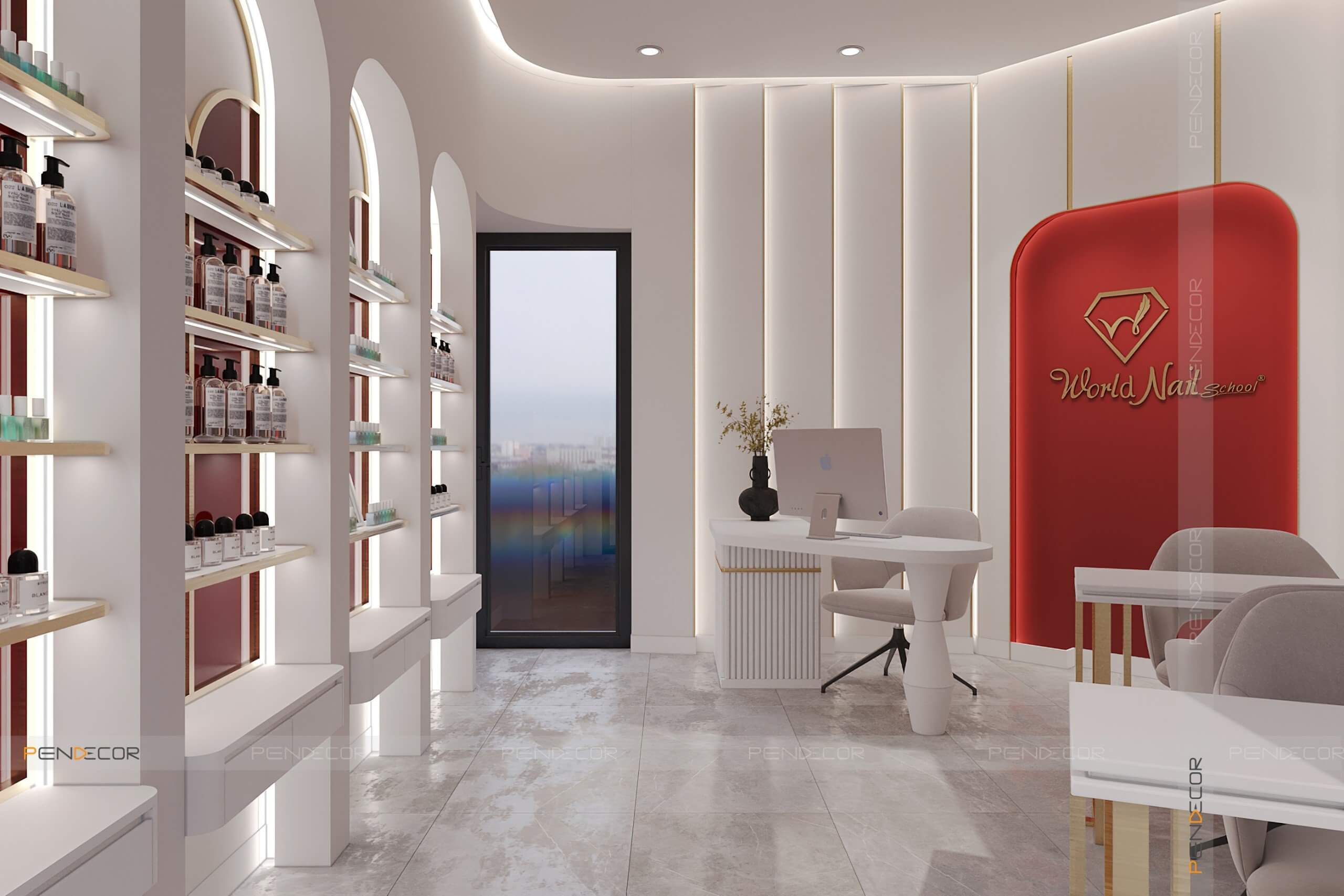 Thiết Kế Tiệm Nail World Nail School